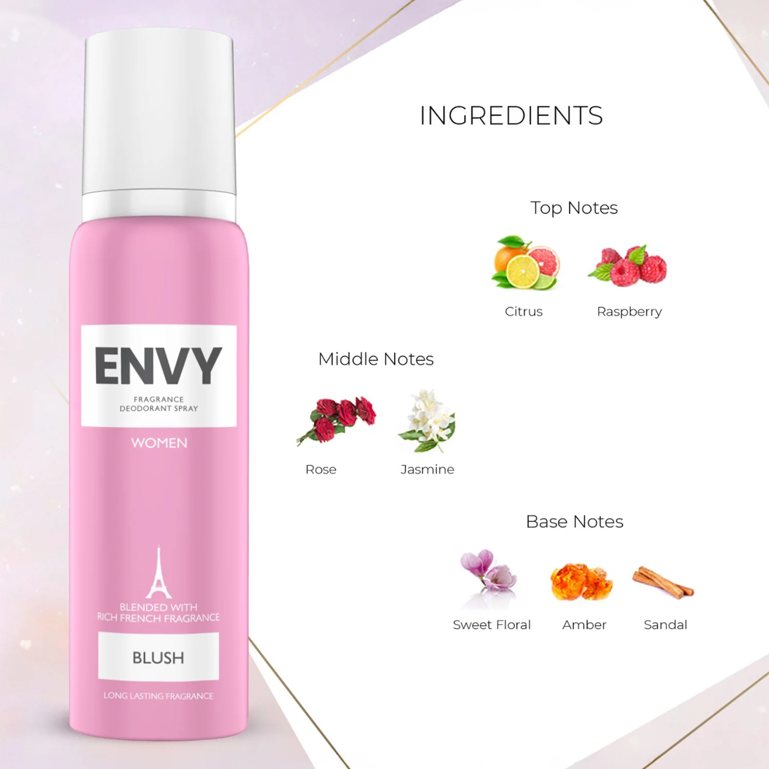 ENVY Blush Deodorant For Women - 120ml - Image 4
