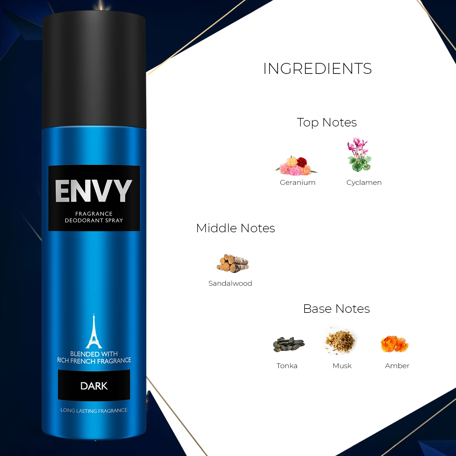 ENVY Dark Deodorant For Men - 120ml - Image 5
