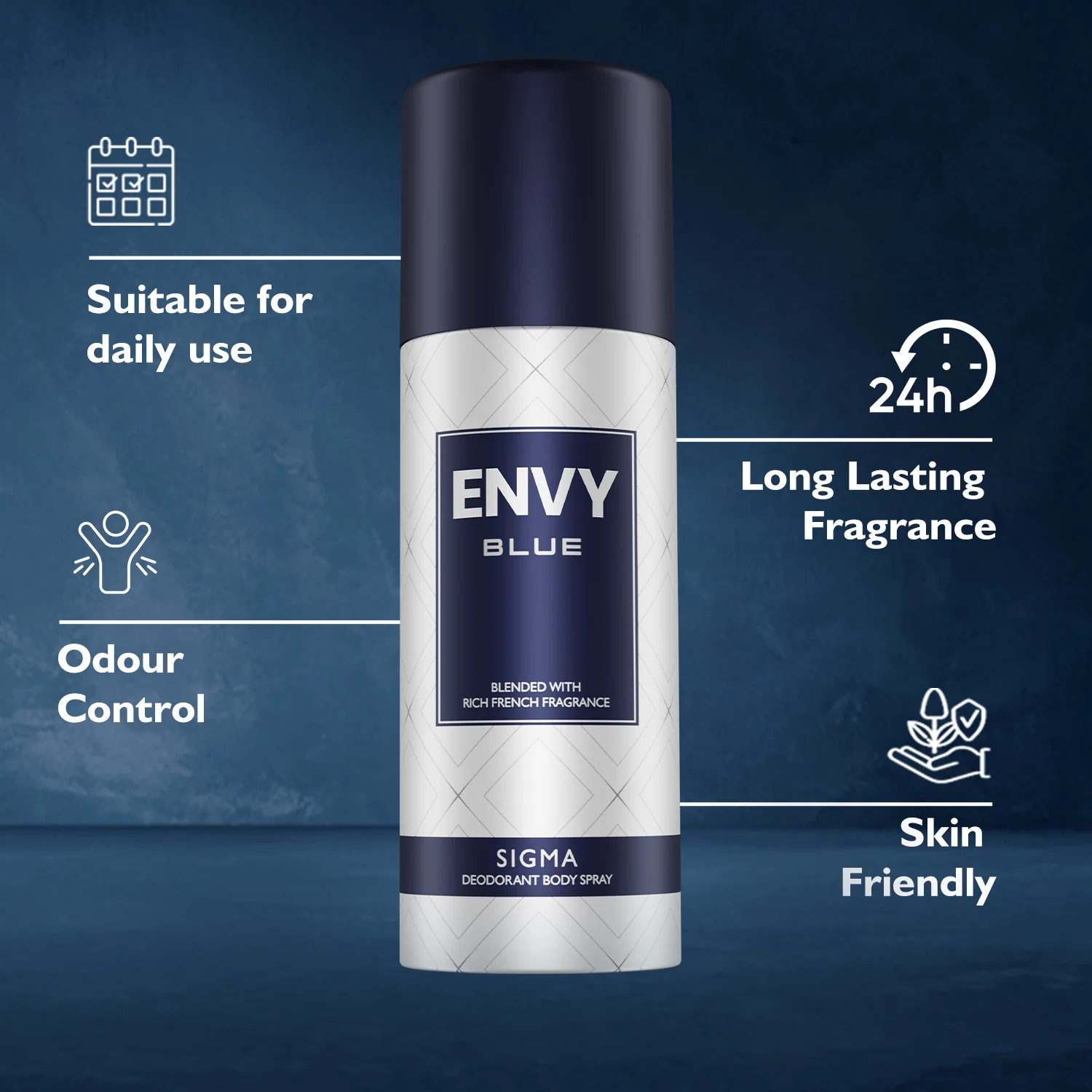 ENVY Blue Sigma Deodorant Spray For Men - 165ml - Image 3