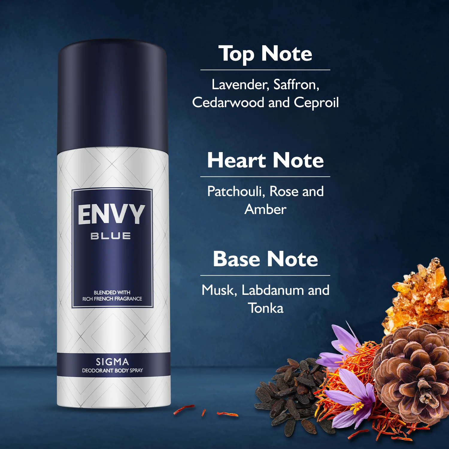 ENVY Blue Sigma Deodorant Spray For Men - 165ml - Image 4