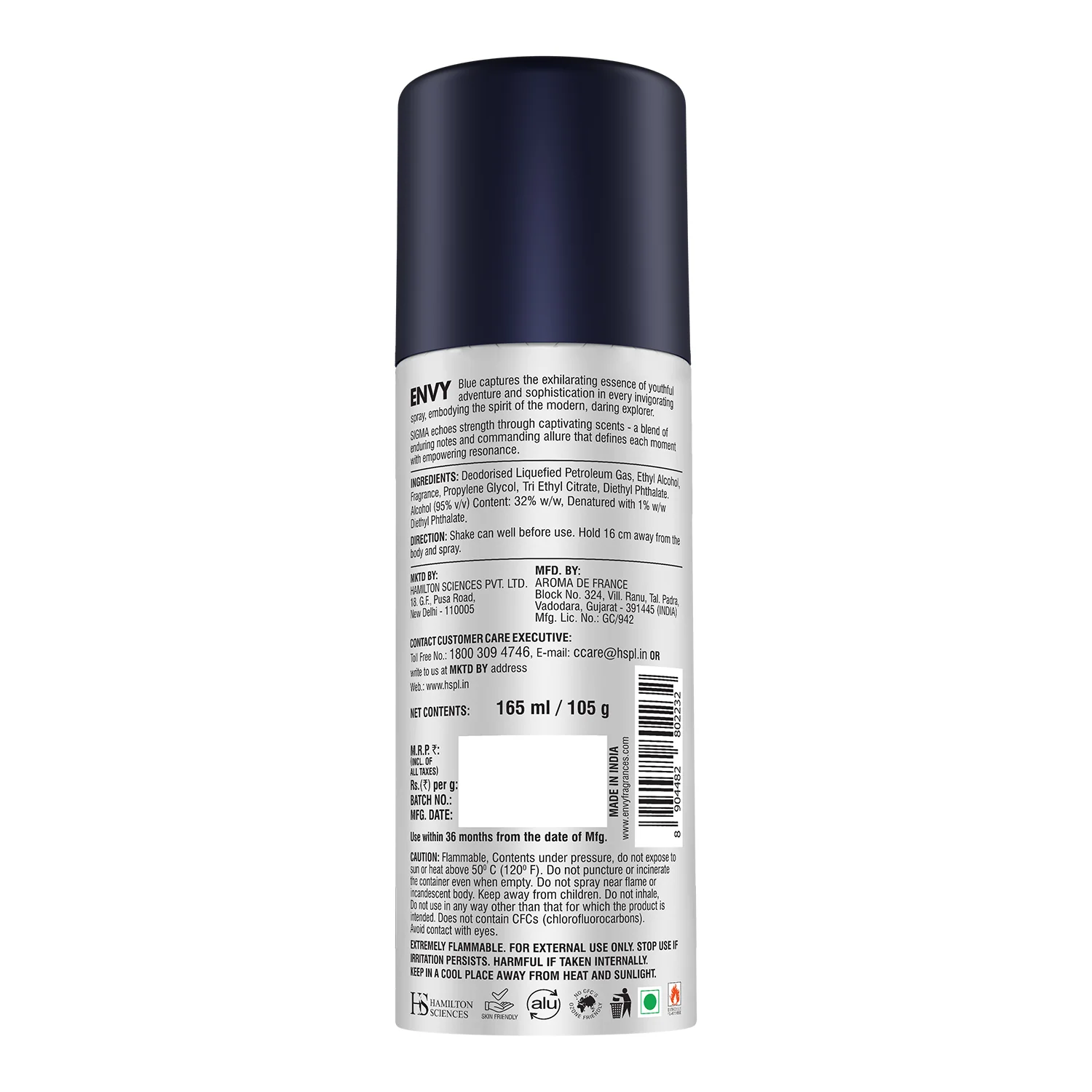 ENVY Blue Sigma Deodorant Spray For Men - 165ml - Image 5