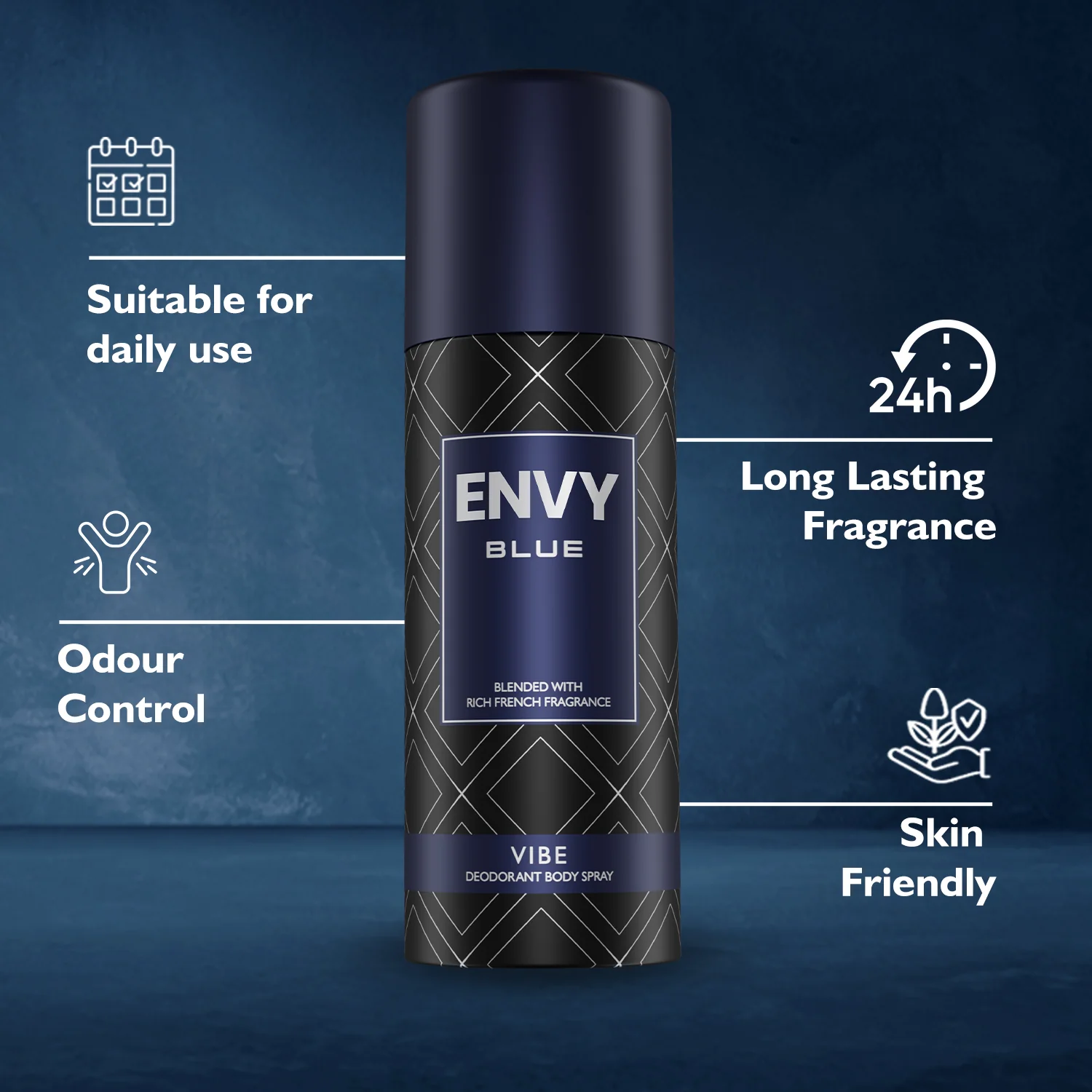ENVY Blue Vibe Deodorant Spray For Men - 165ml - Image 3