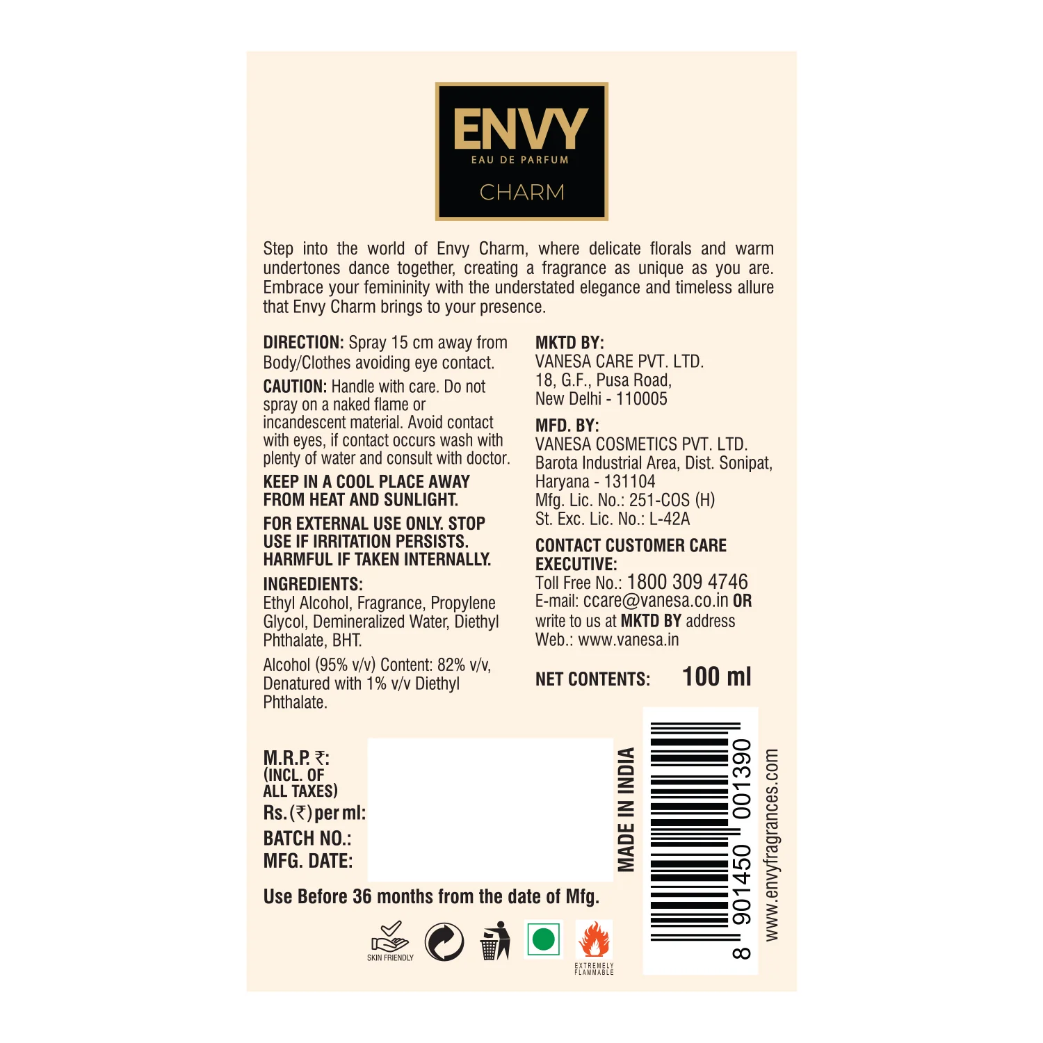 ENVY Charm Perfume For Women (Pack of 4) - 100ml Each - Image 3