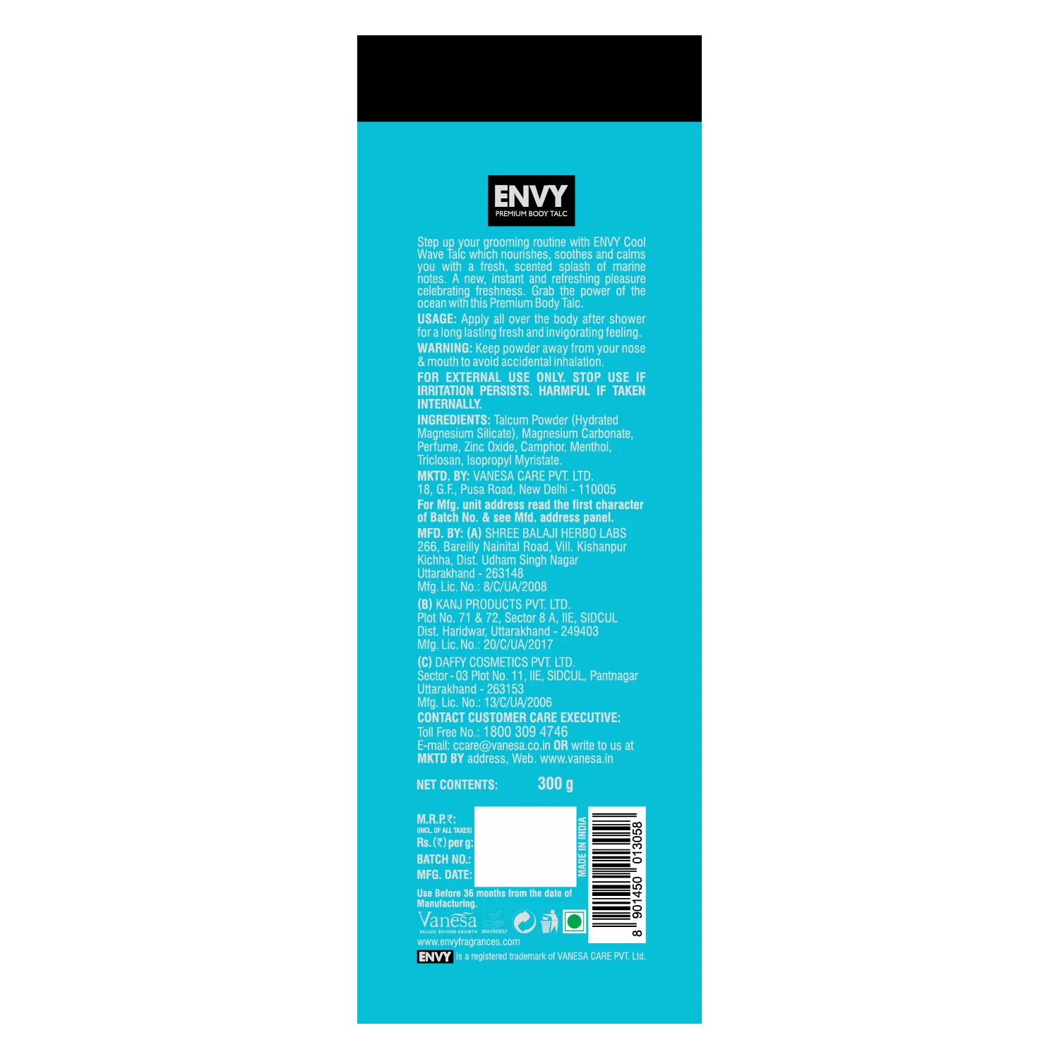ENVY Cool Wave Talc for Women - 100g - Image 6