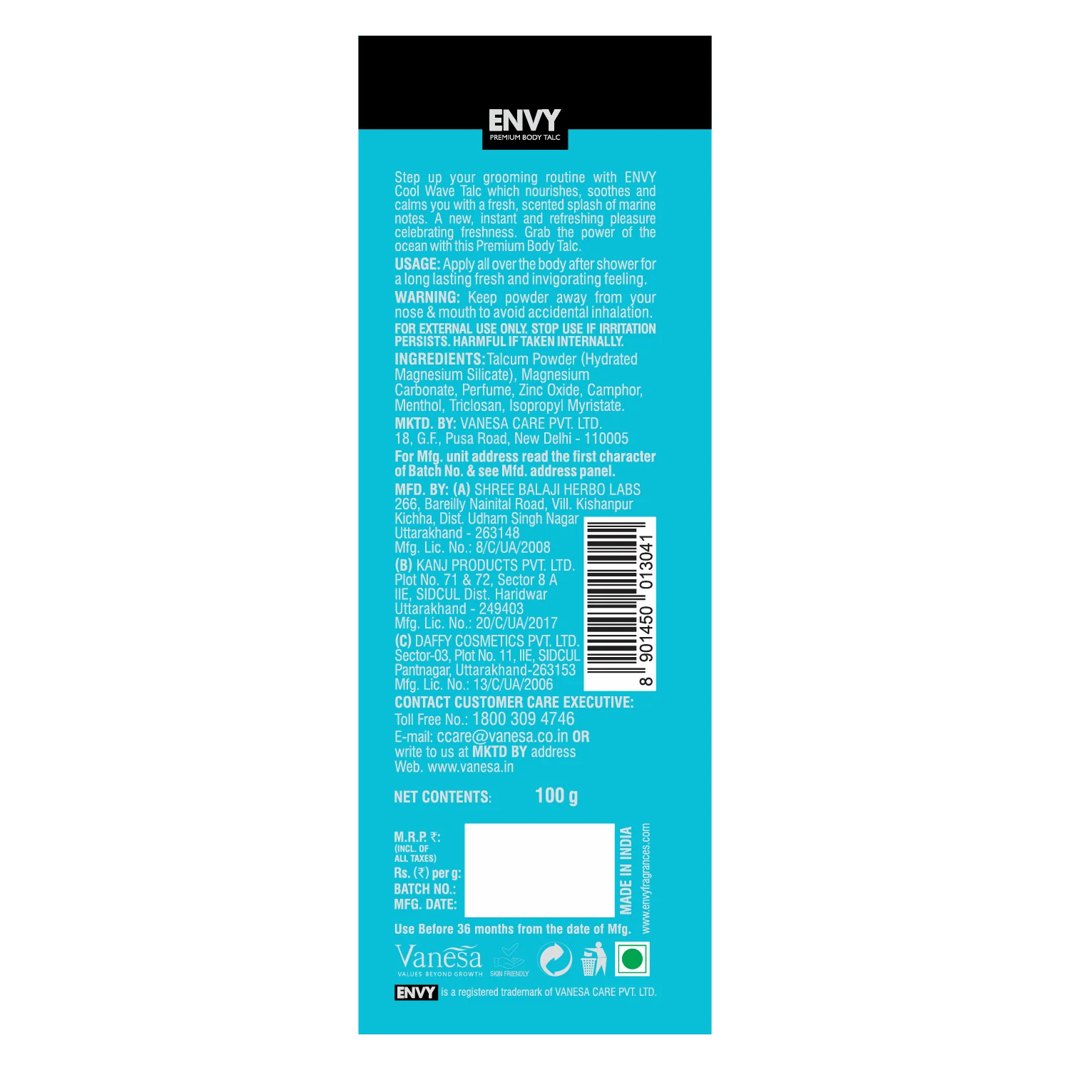 ENVY Cool Wave Talc for Women - 100g - Image 7