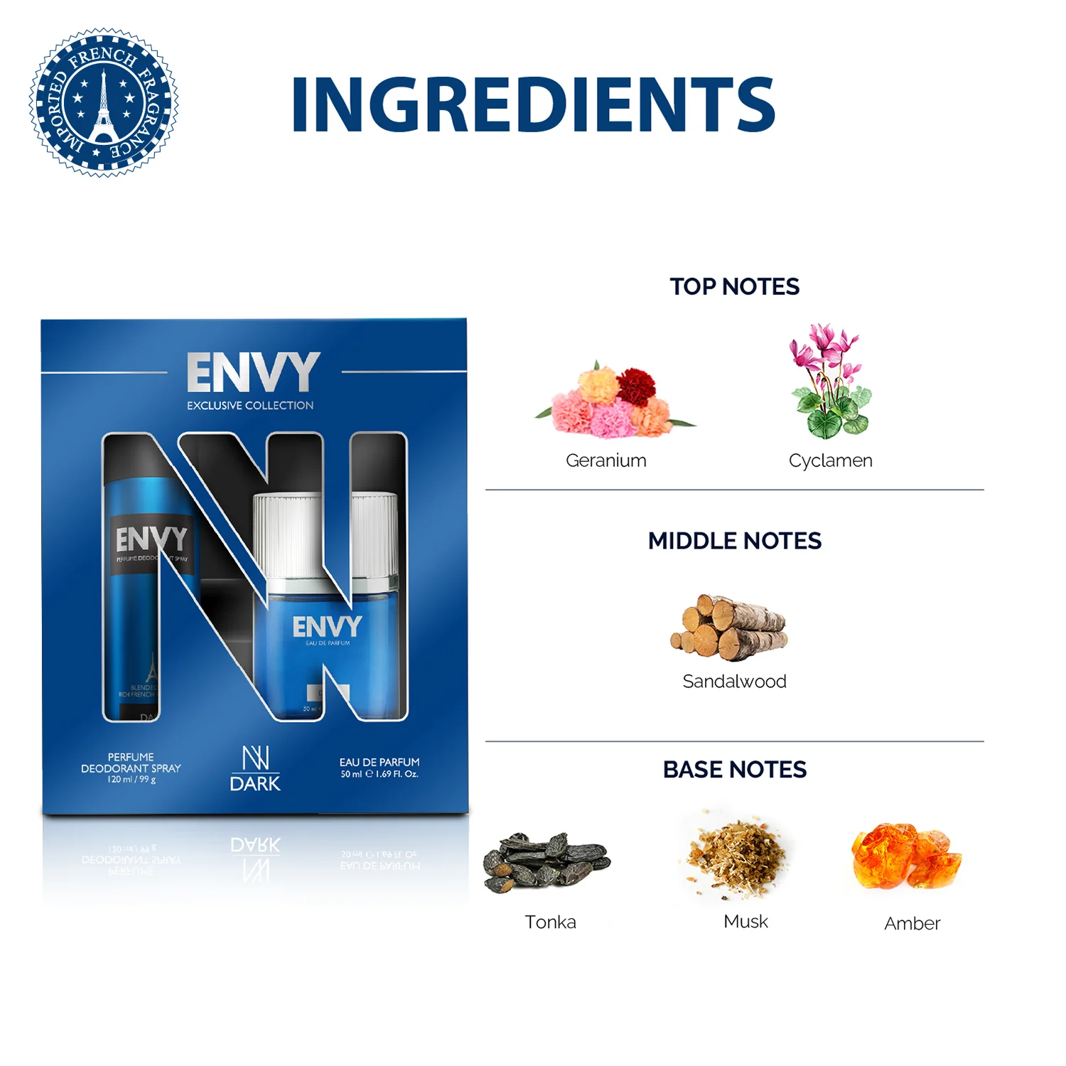 ENVY Gift Pack Dark Deo & Perfume - 170ml - Image 3