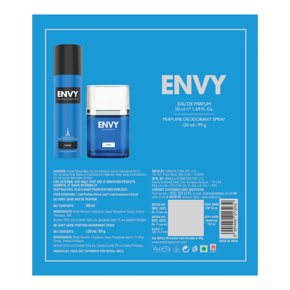 ENVY Gift Pack Dark Deo & Perfume - 170ml - Image 5