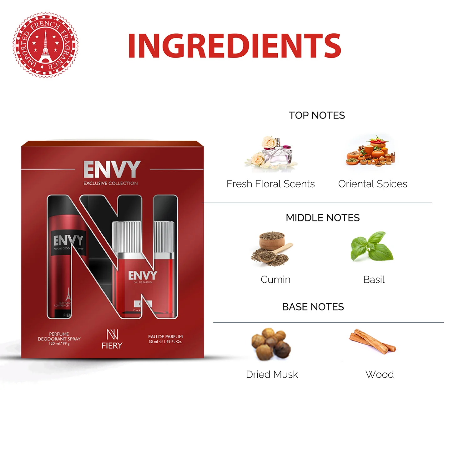 ENVY Gift Pack Fiery Deo & Perfume -170ml - Image 5
