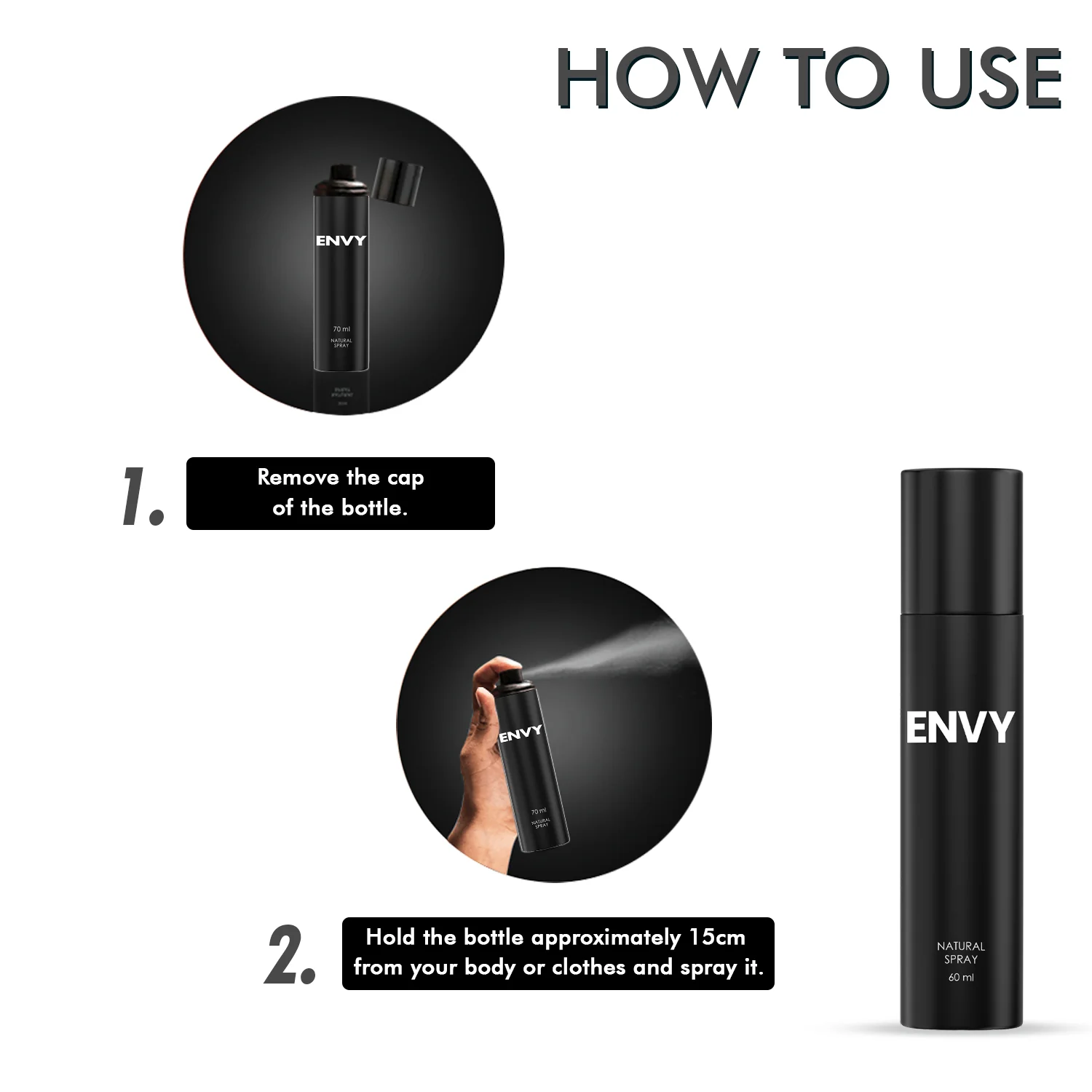 ENVY Natural Spray Perfume For Men (Pack of 2) - 60ml Each - Image 7
