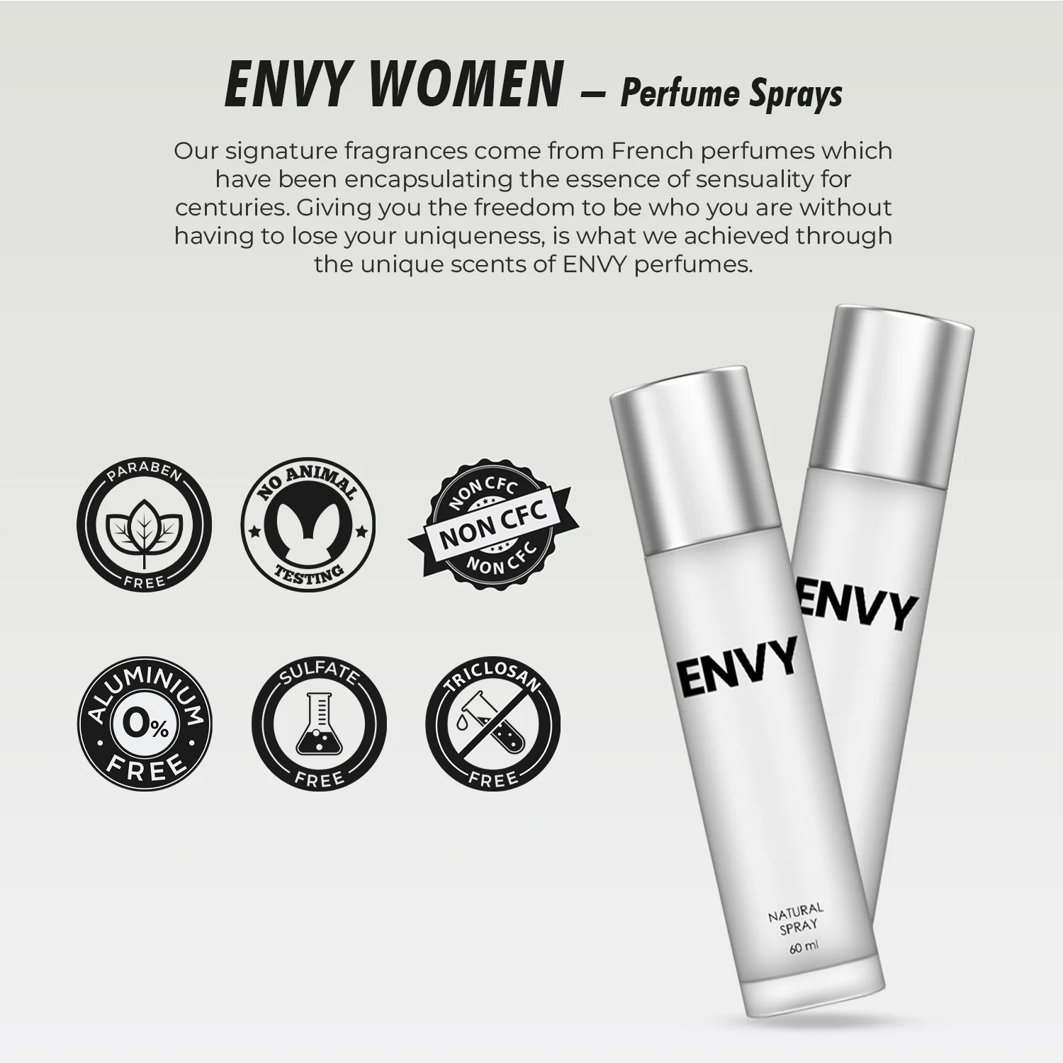 ENVY Natural Spray Perfume For Women (Pack of 3) - 60ml Each - Image 5
