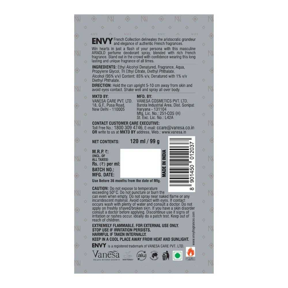 ENVY Pack of 3 Deos for men (Arnold + George + Leonardo) - 120ml Each - Image 14