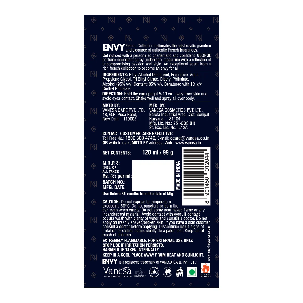 ENVY Pack of 3 Deos for men (Arnold + George + Leonardo) - 120ml Each - Image 15