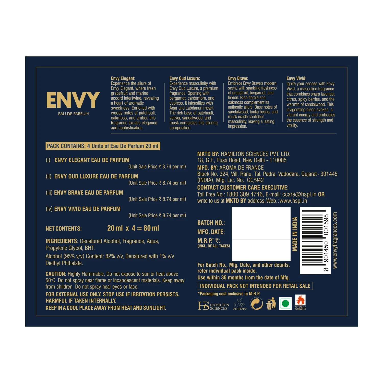 ENVY Luxury Perfume Gift Set for Men - 4x20ml - Image 7