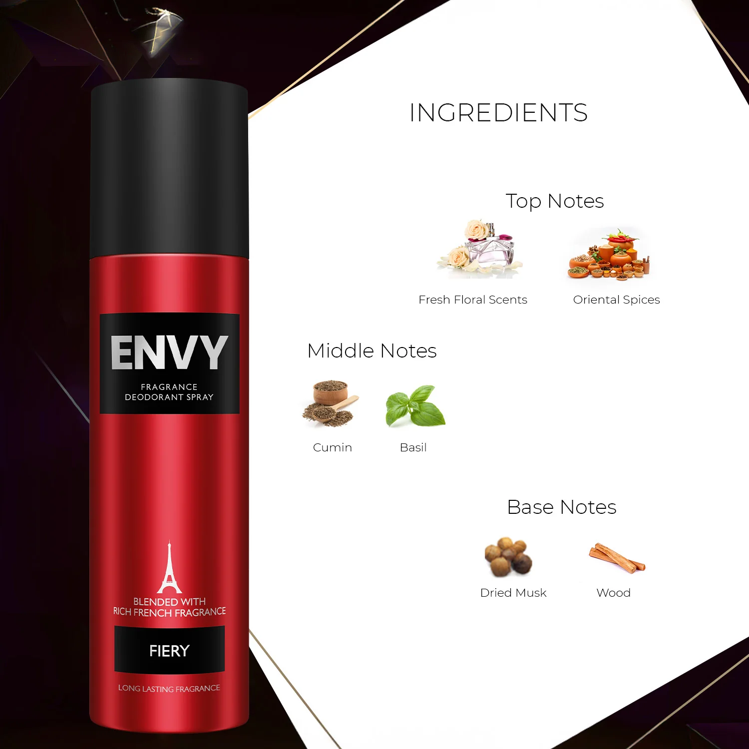 ENVY Fiery Deodorant For Men - 120ml - Image 5