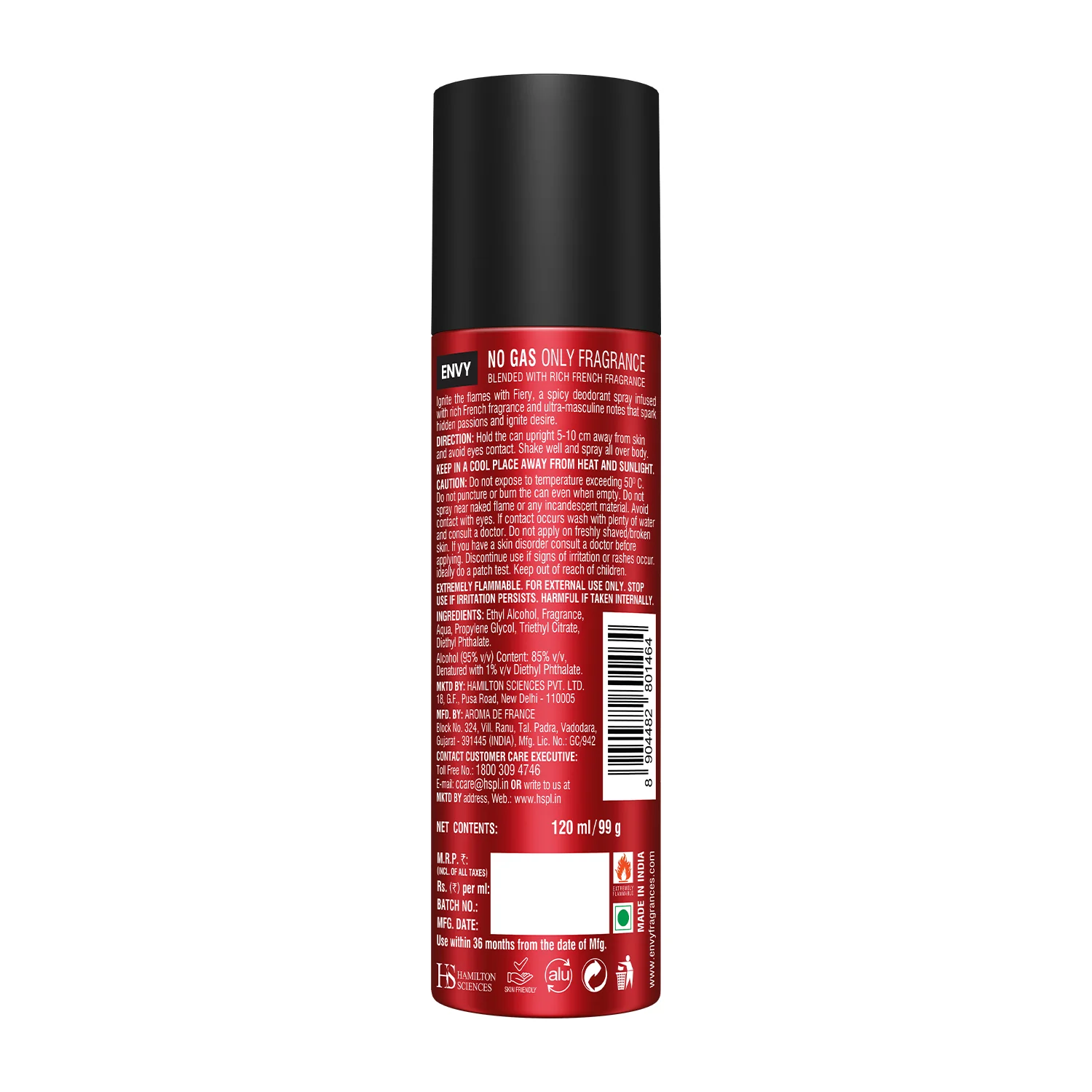 ENVY Fiery Deodorant For Men - 120ml - Image 7