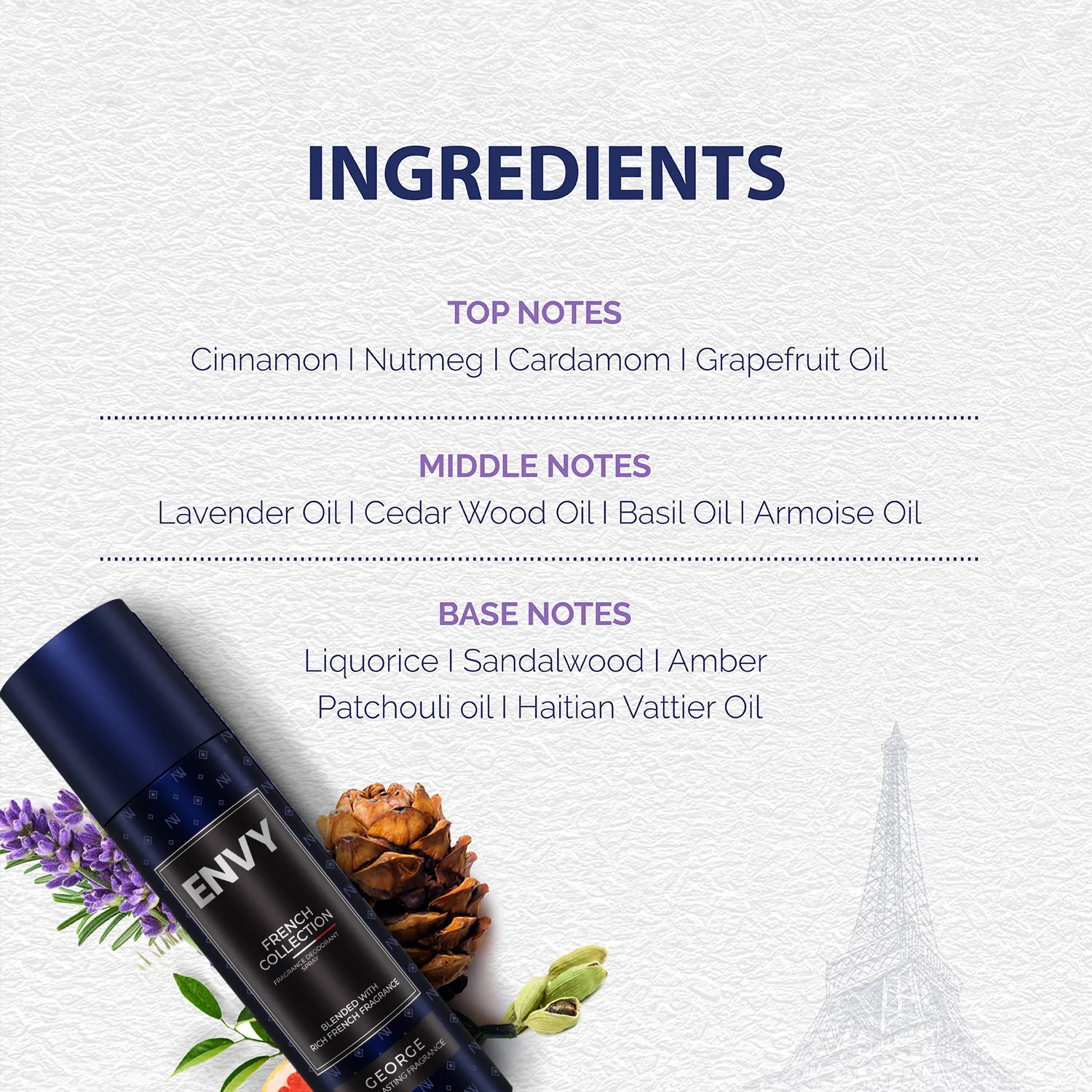 ENVY French Collection George Deodorant For Men - 120ml - Image 5