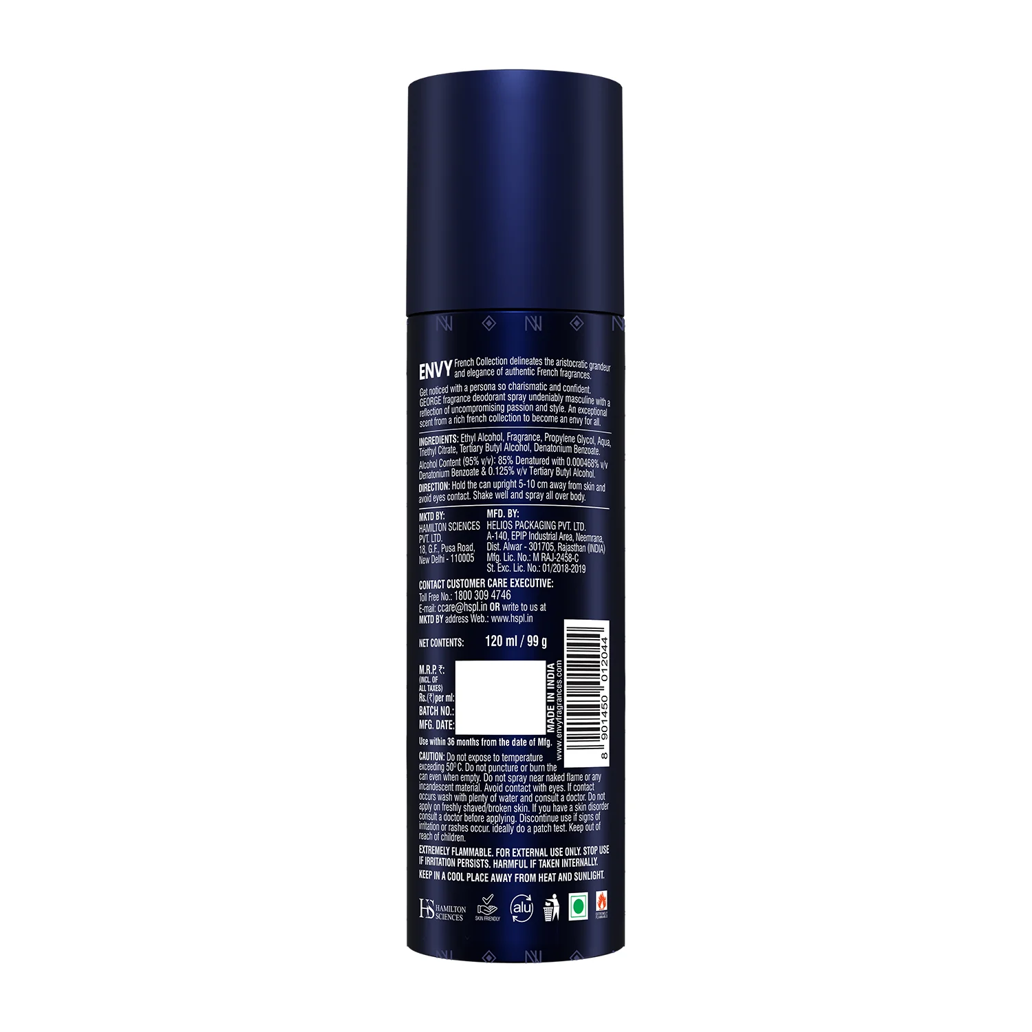 ENVY French Collection George Deodorant For Men - 120ml - Image 6