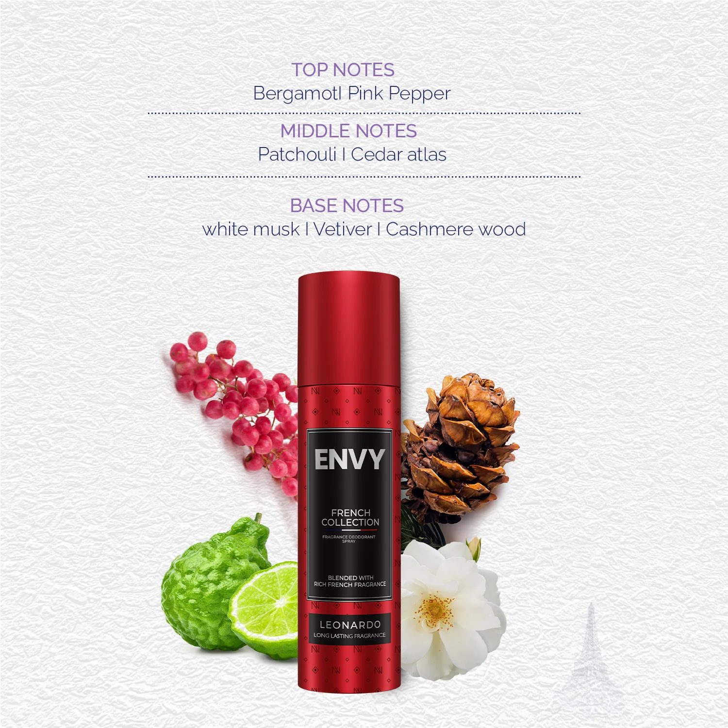 ENVY French Collection Leonardo Deodorant For Men -120ml - Image 5