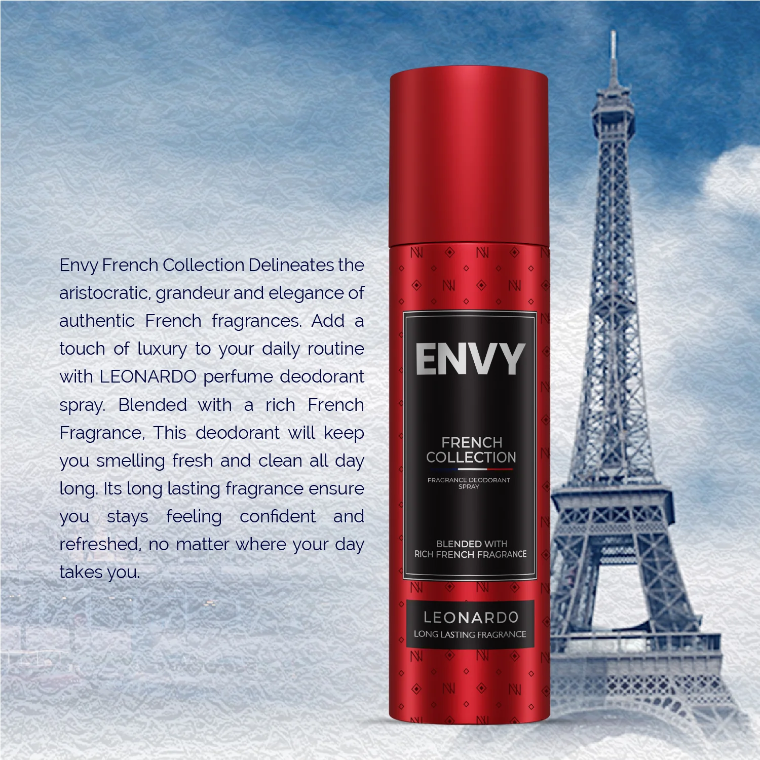 ENVY French Collection Leonardo Deodorant For Men -120ml - Image 6