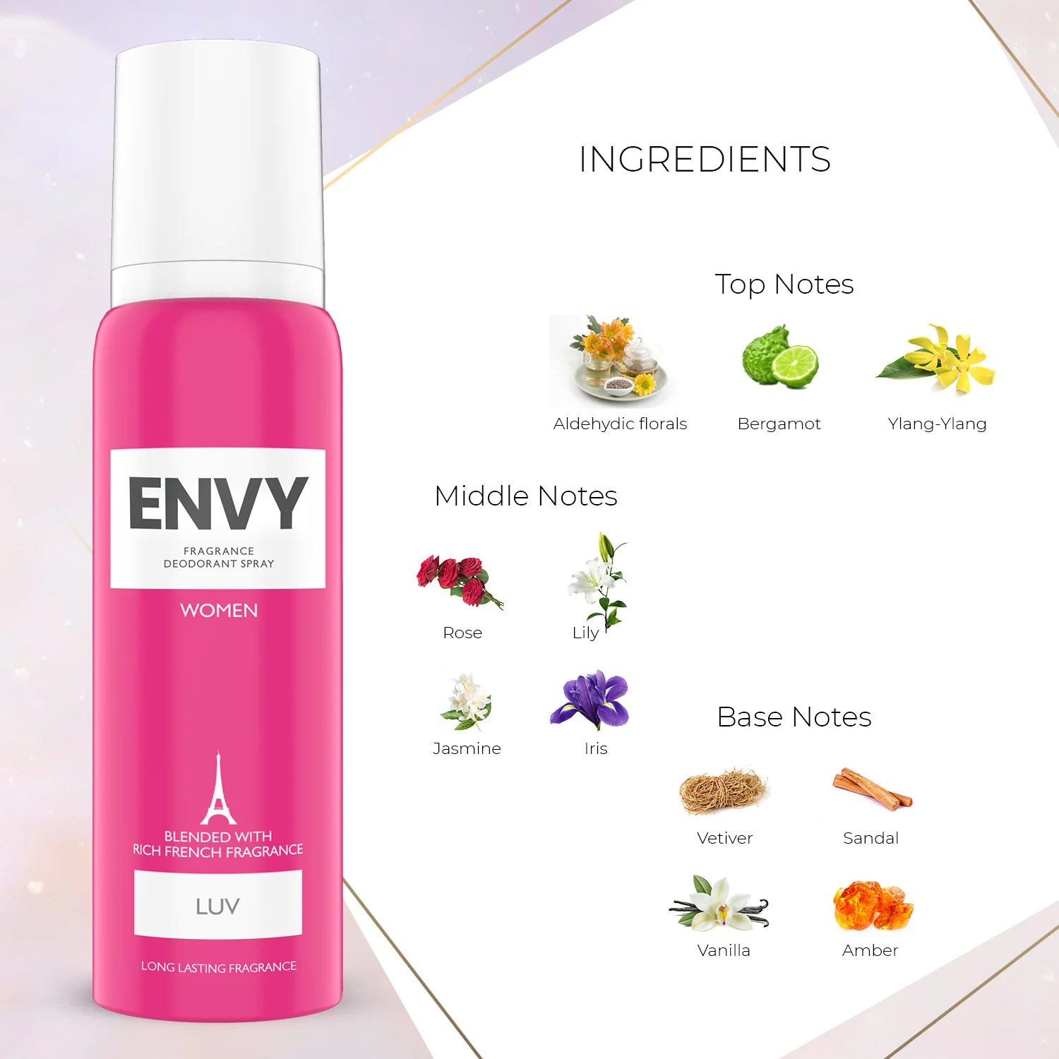 ENVY Luv Deodorant For Women - 120ml - Image 3