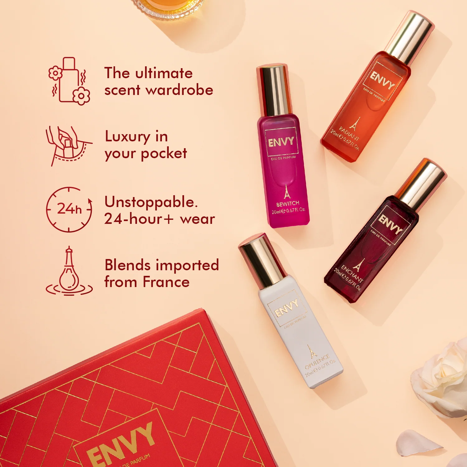 ENVY Luxury Perfume Gift Set for Women - 4x20ml - Image 3