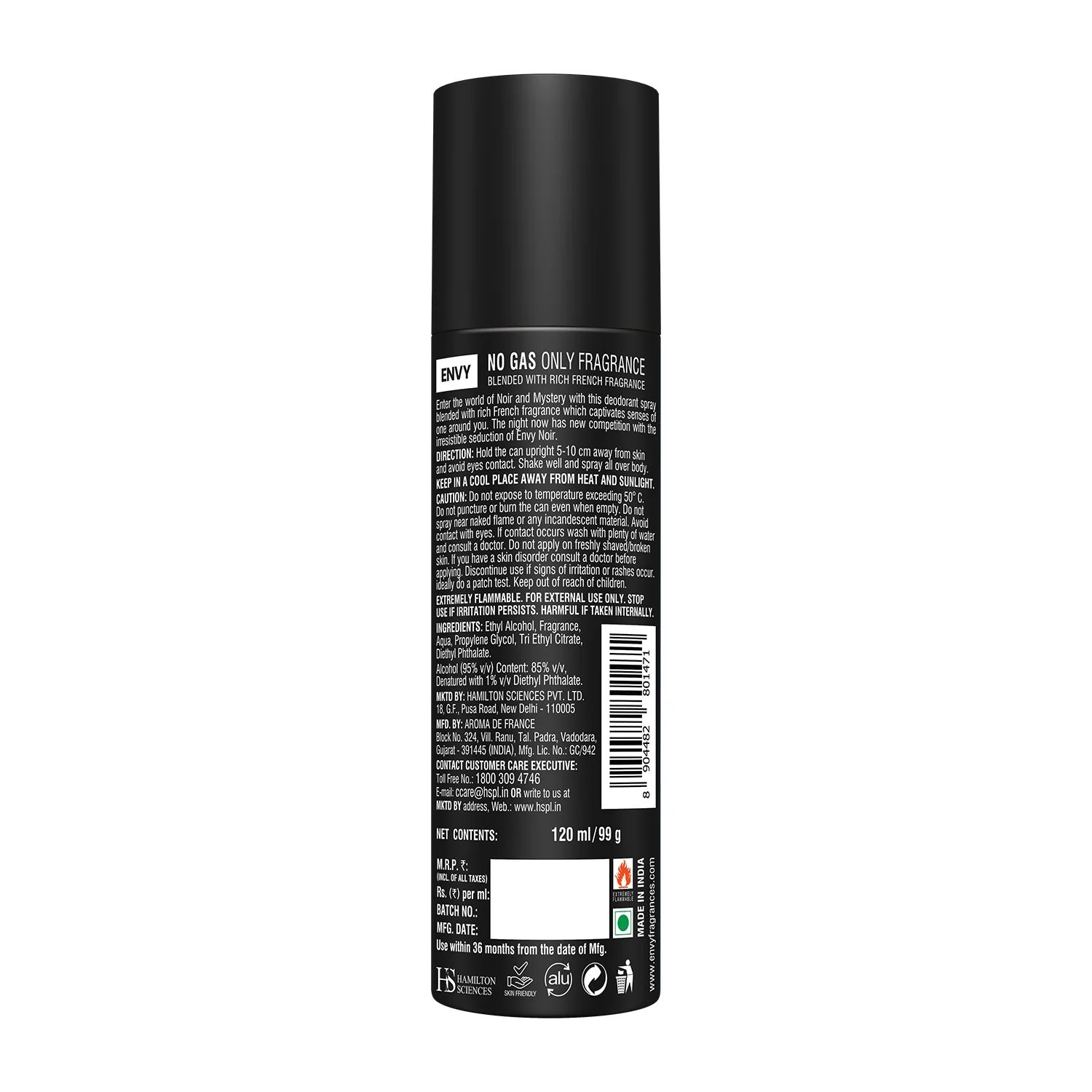 ENVY Noir Deodorant For Men - 120ml - Image 7