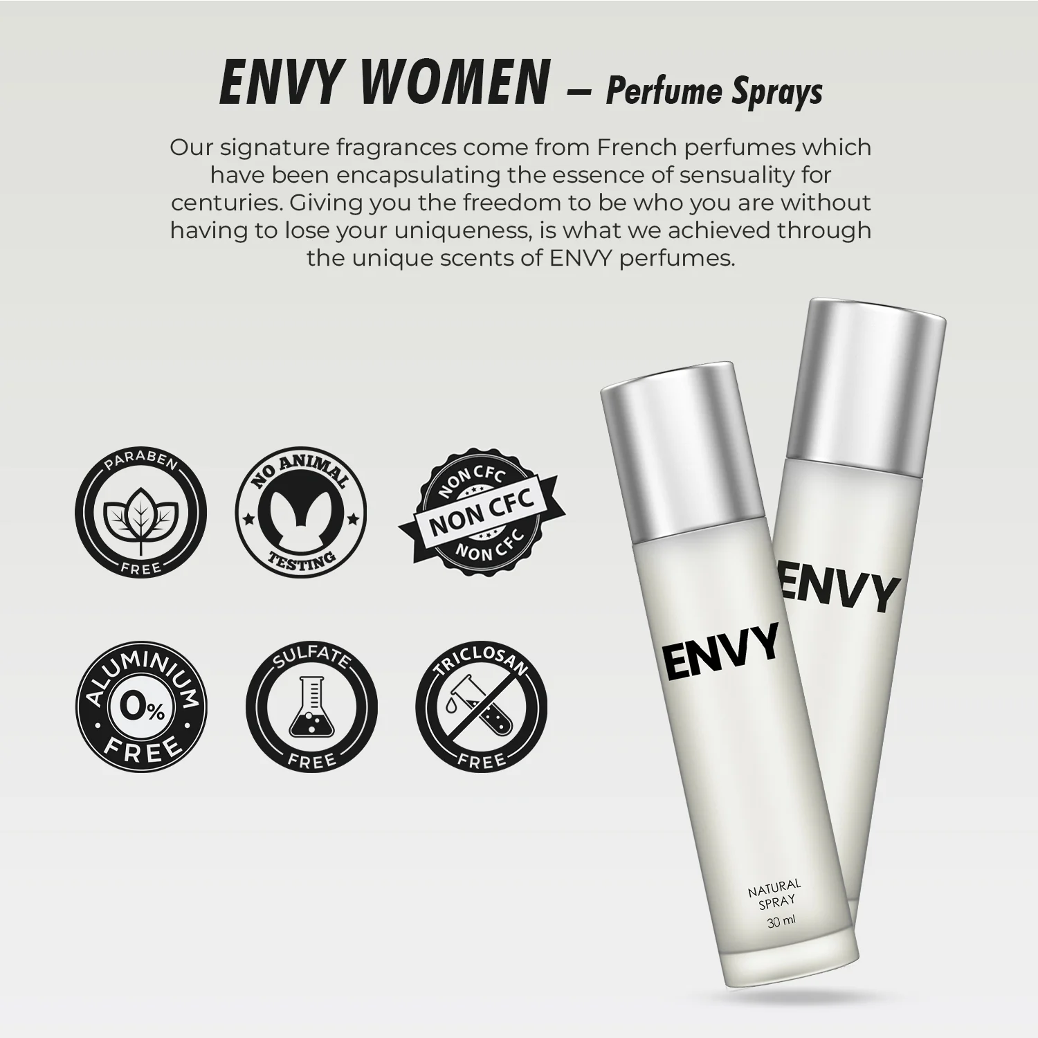 ENVY Natural Spray Perfumes For Women (Pack Of 6) - 30ml Each - Image 4