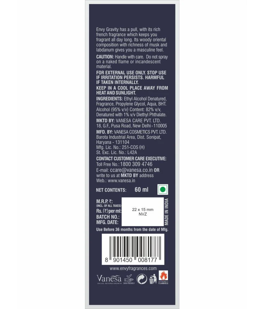 ENVY Pack of 2 Gravity Perfumes For Men - 60ml Each - Image 8