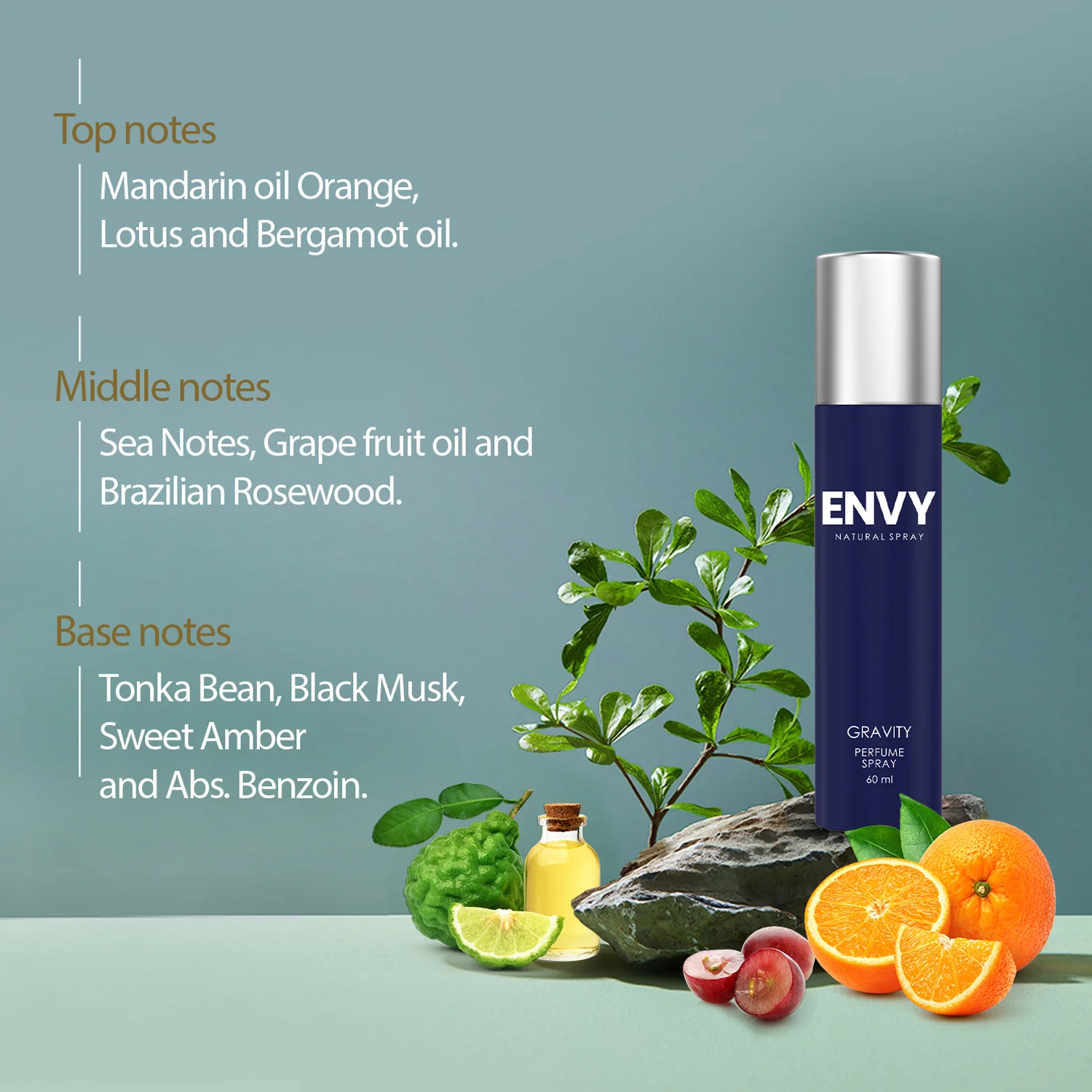 ENVY Pack of 2 Gravity Perfumes For Men - 60ml Each - Image 4