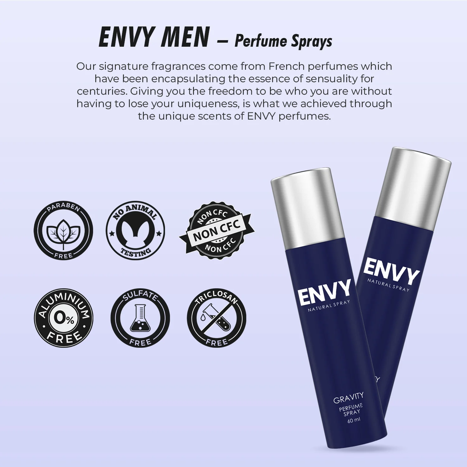 ENVY Pack of 2 Gravity Perfumes For Men - 60ml Each - Image 5