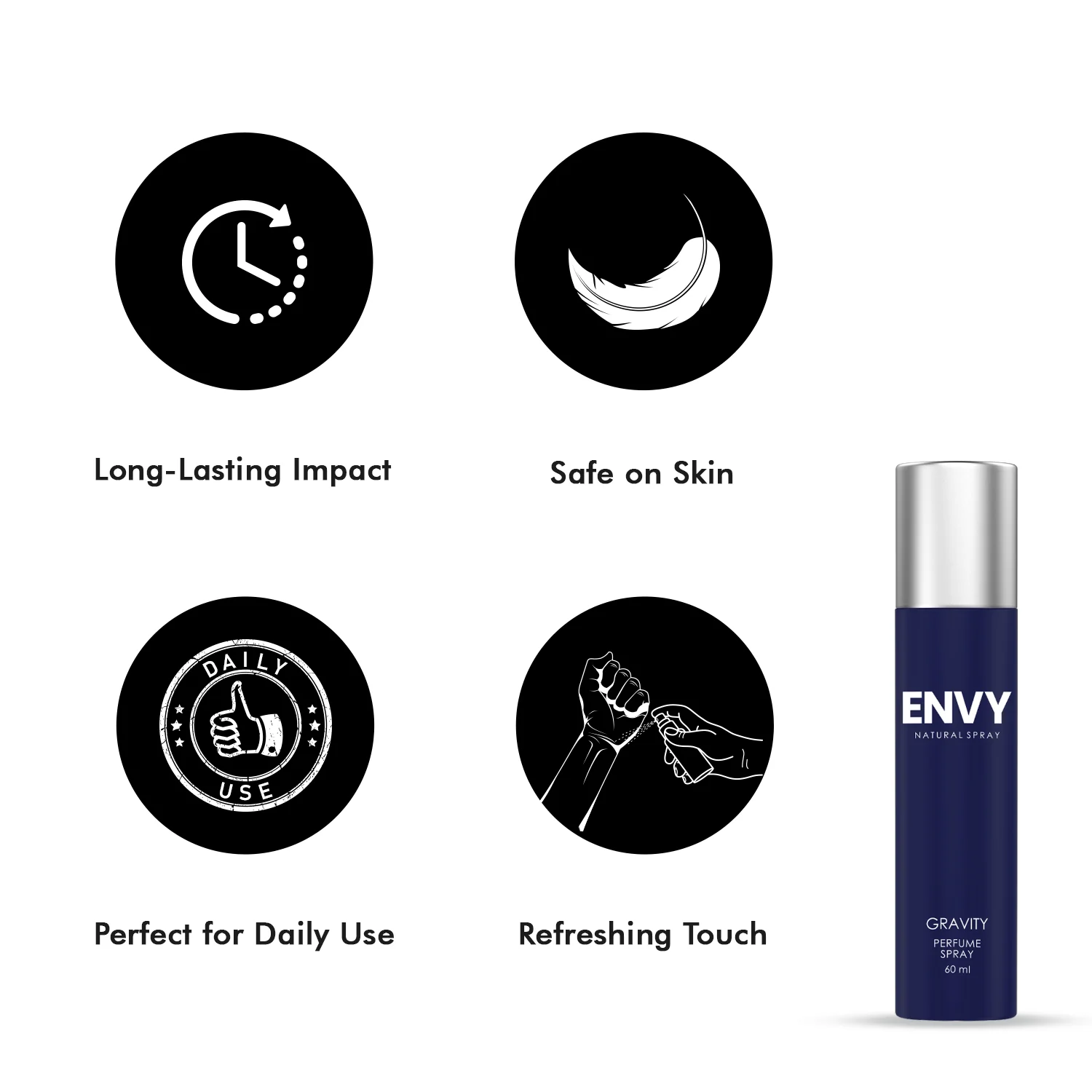 ENVY Pack of 2 Gravity Perfumes For Men - 60ml Each - Image 6