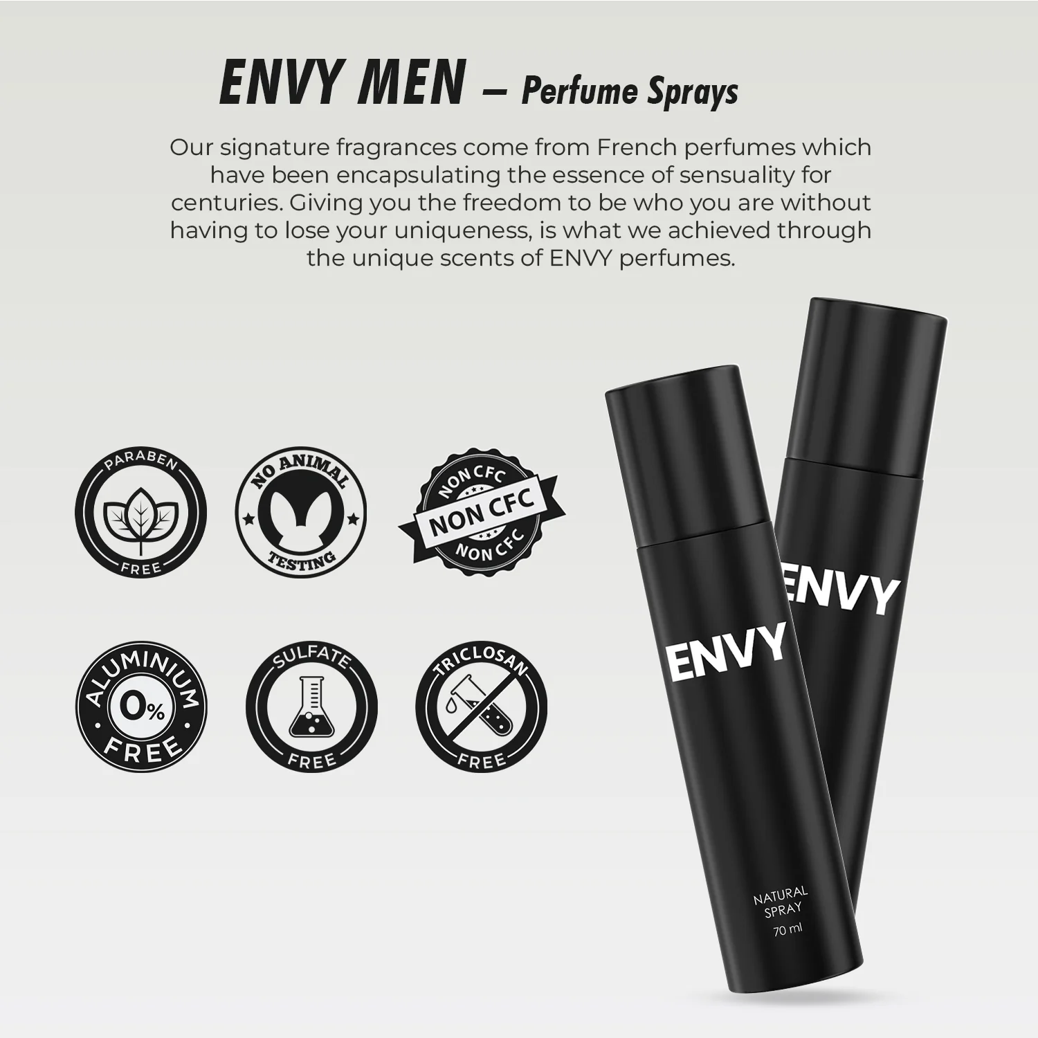 ENVY Natural Spray Perfume for Men - 70ml - Image 5