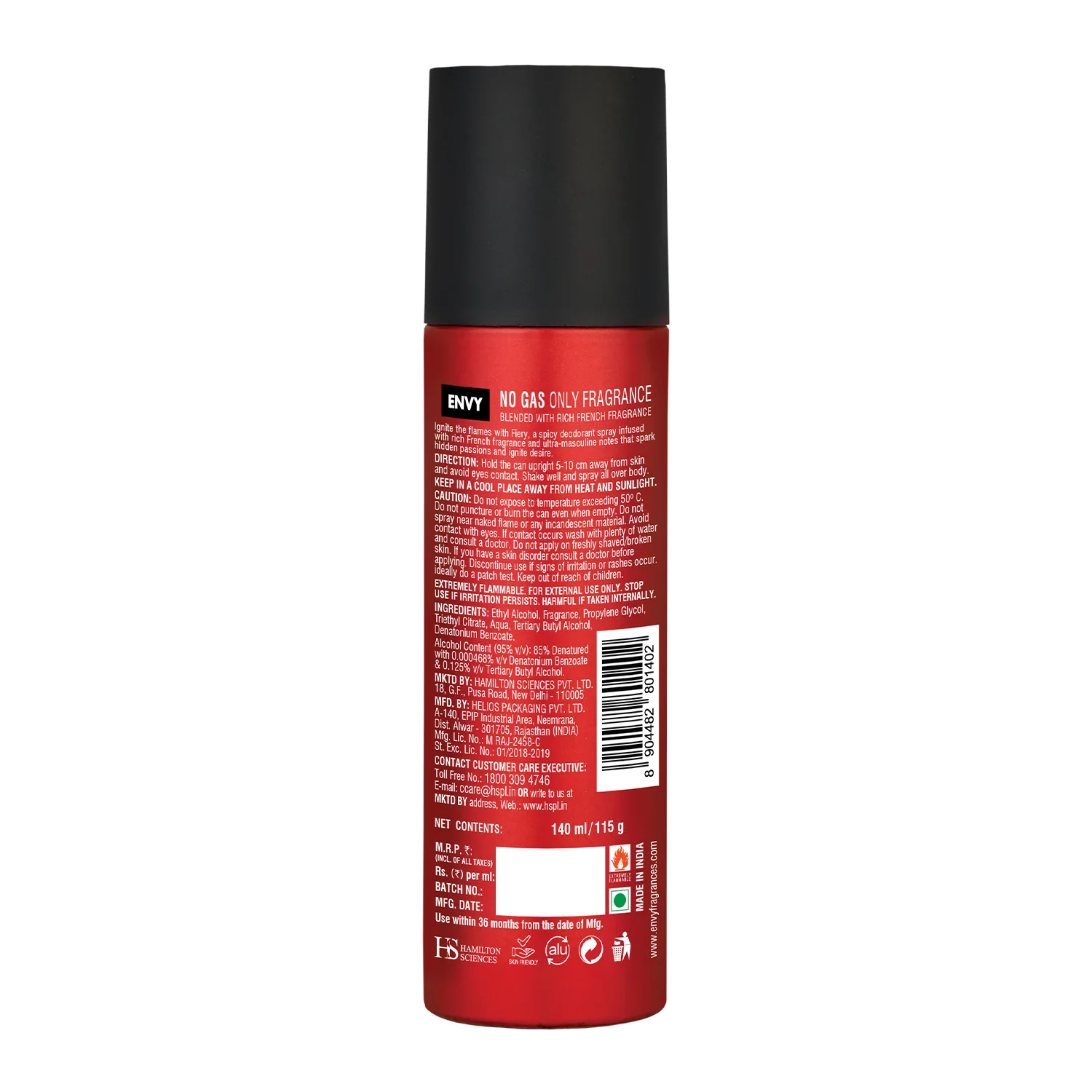 Envy Pack of 2 Deos For Men (Dark + Fiery) - 140ml Each - Image 3