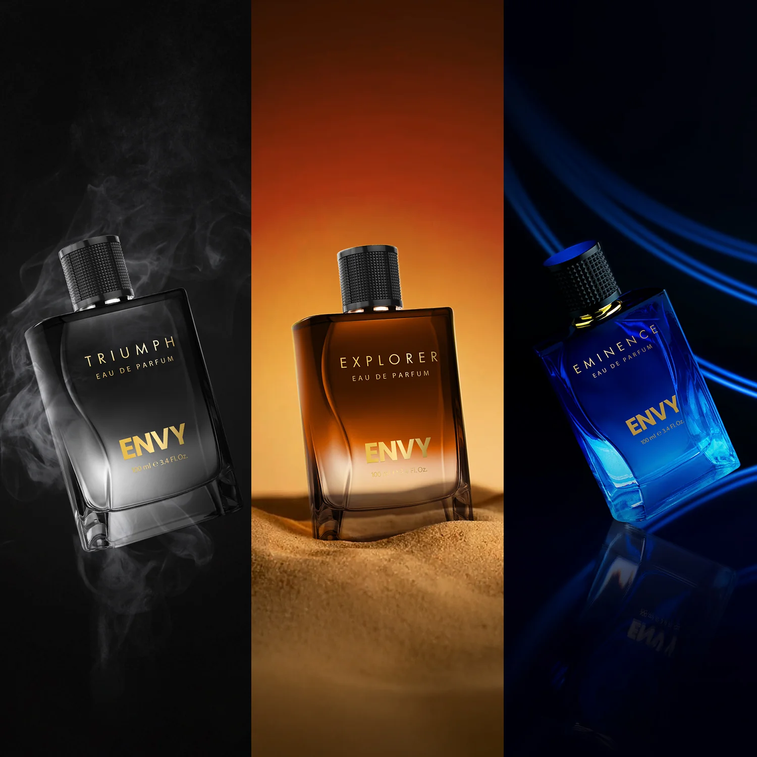 ENVY Pack of 3 Perfumes For Men (Triumph + Explorer + Eminence) - 100ml Each - Image 2
