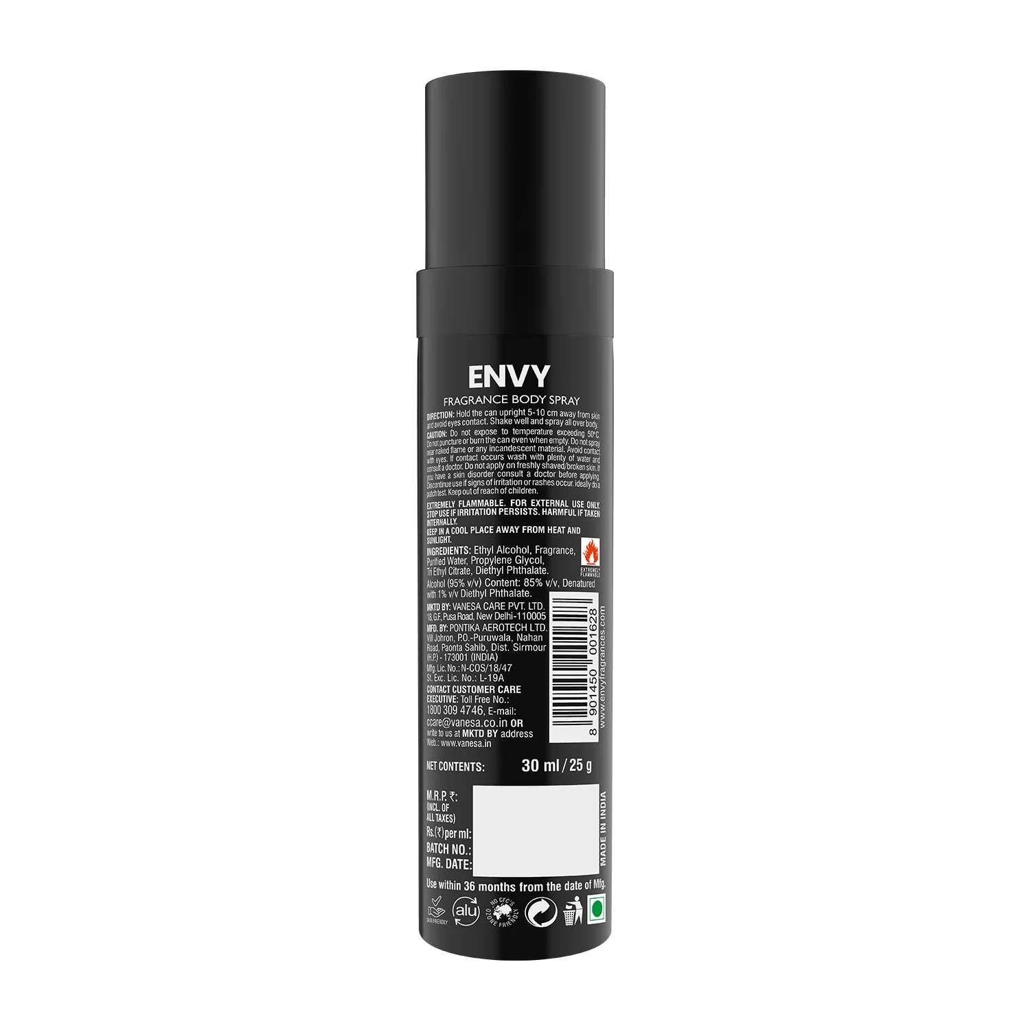 ENVY Pack of 3 Beats Nano Deodorant For Men - 30ml Each - Image 4