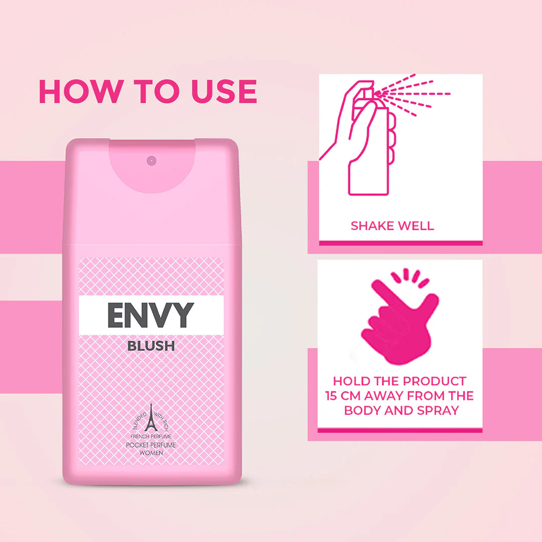 ENVY Pack of 3 Blush Pocket Perfumes - 18ml Each - Image 3