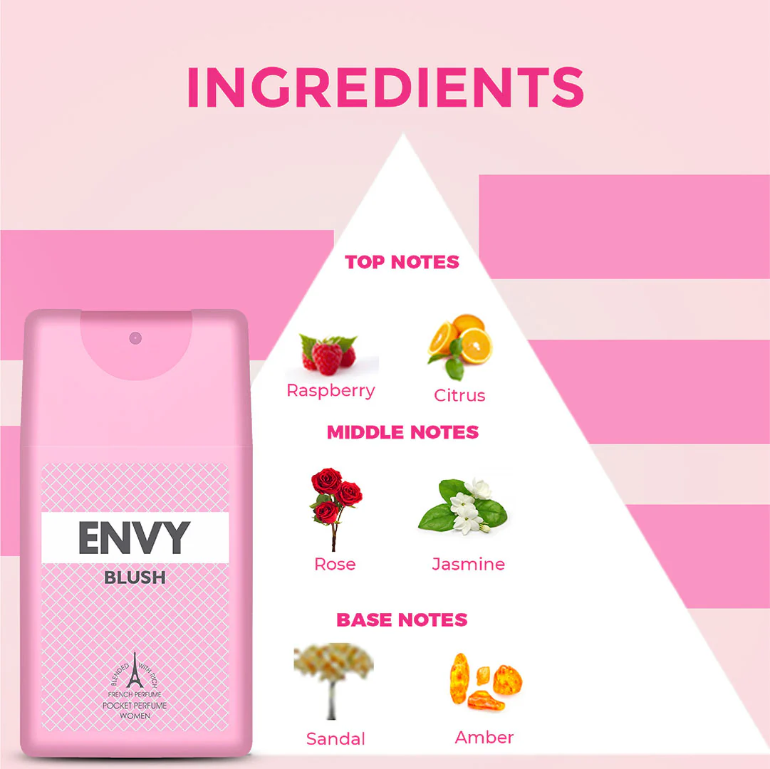 ENVY Pack of 3 Blush Pocket Perfumes - 18ml Each - Image 6