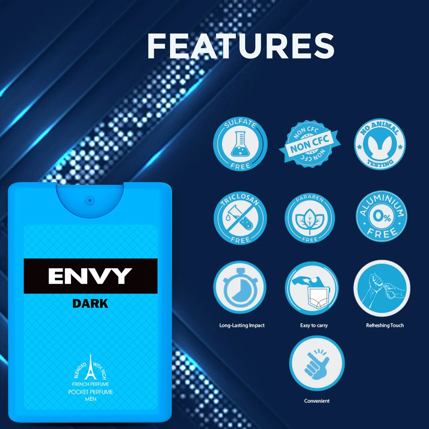 ENVY Pack of 3 Dark Pocket Perfumes - 18ml Each - Image 3