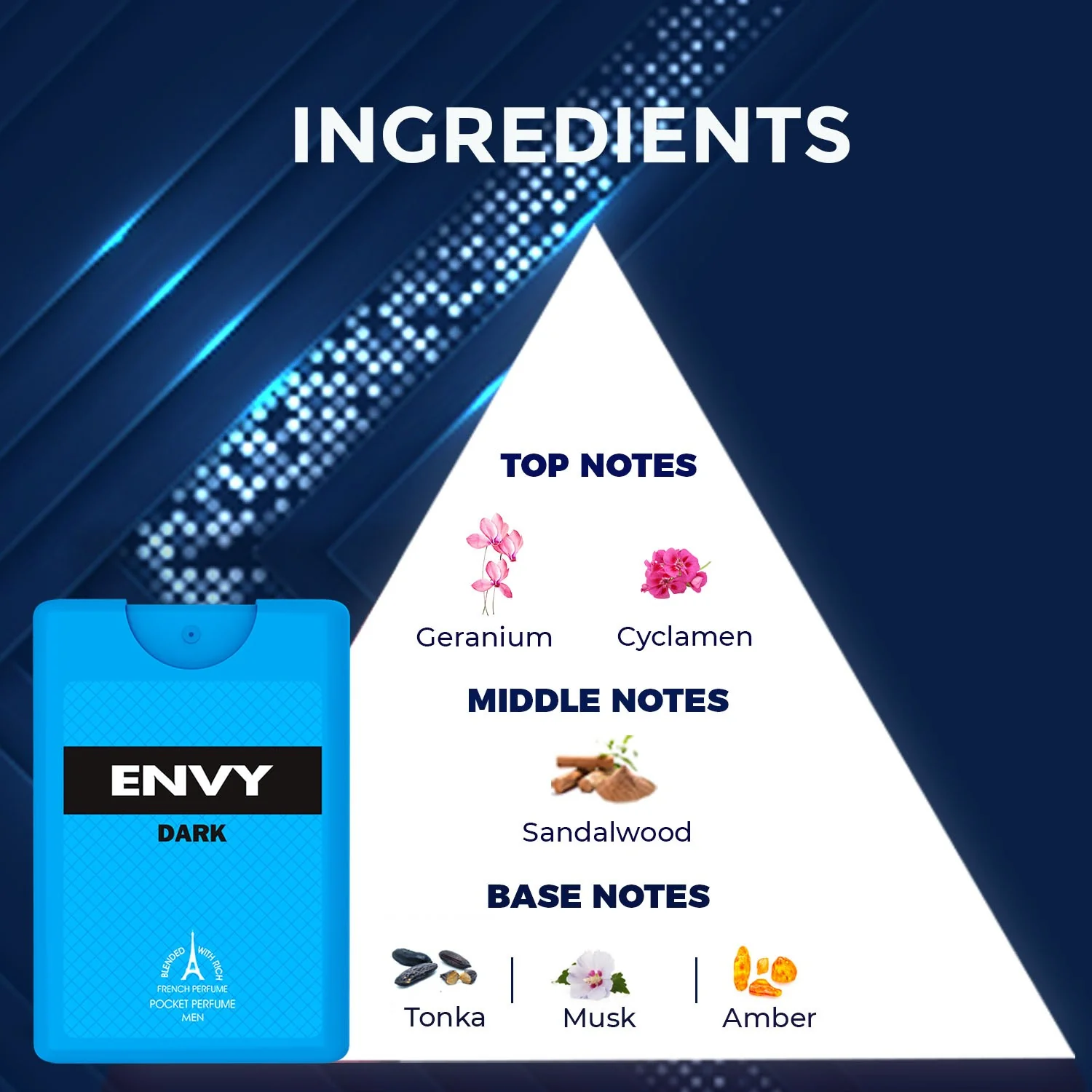 ENVY Pack of 3 Dark Pocket Perfumes - 18ml Each - Image 4