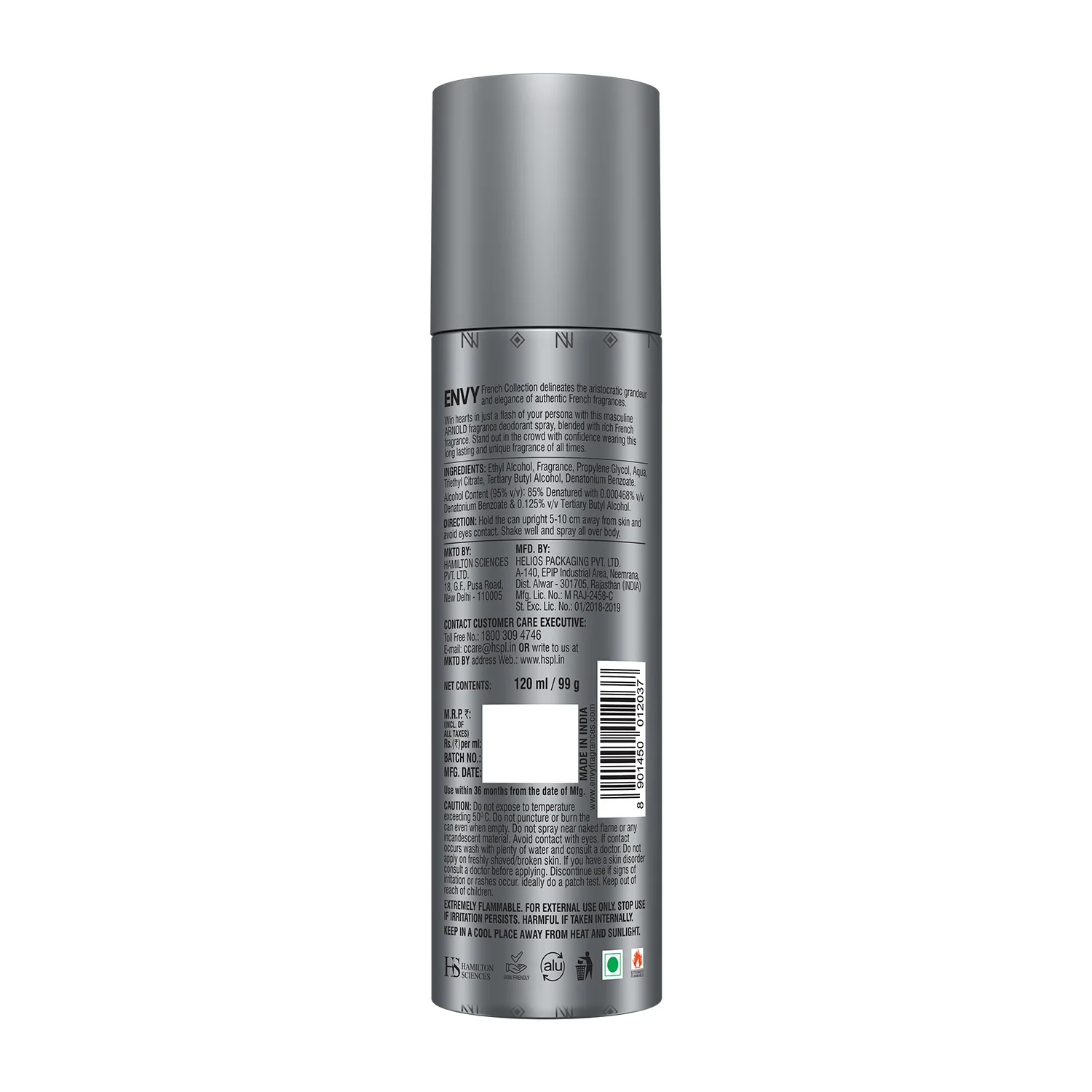 ENVY French Collection Arnold Deodorant For Men - 120ml - Image 8