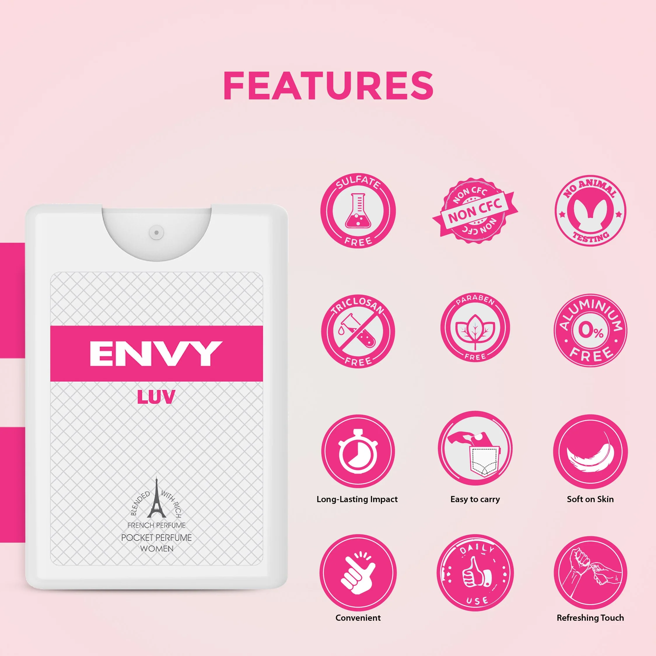 ENVY Pack of 3 Luv Pocket Perfumes - 18ml Each - Image 4