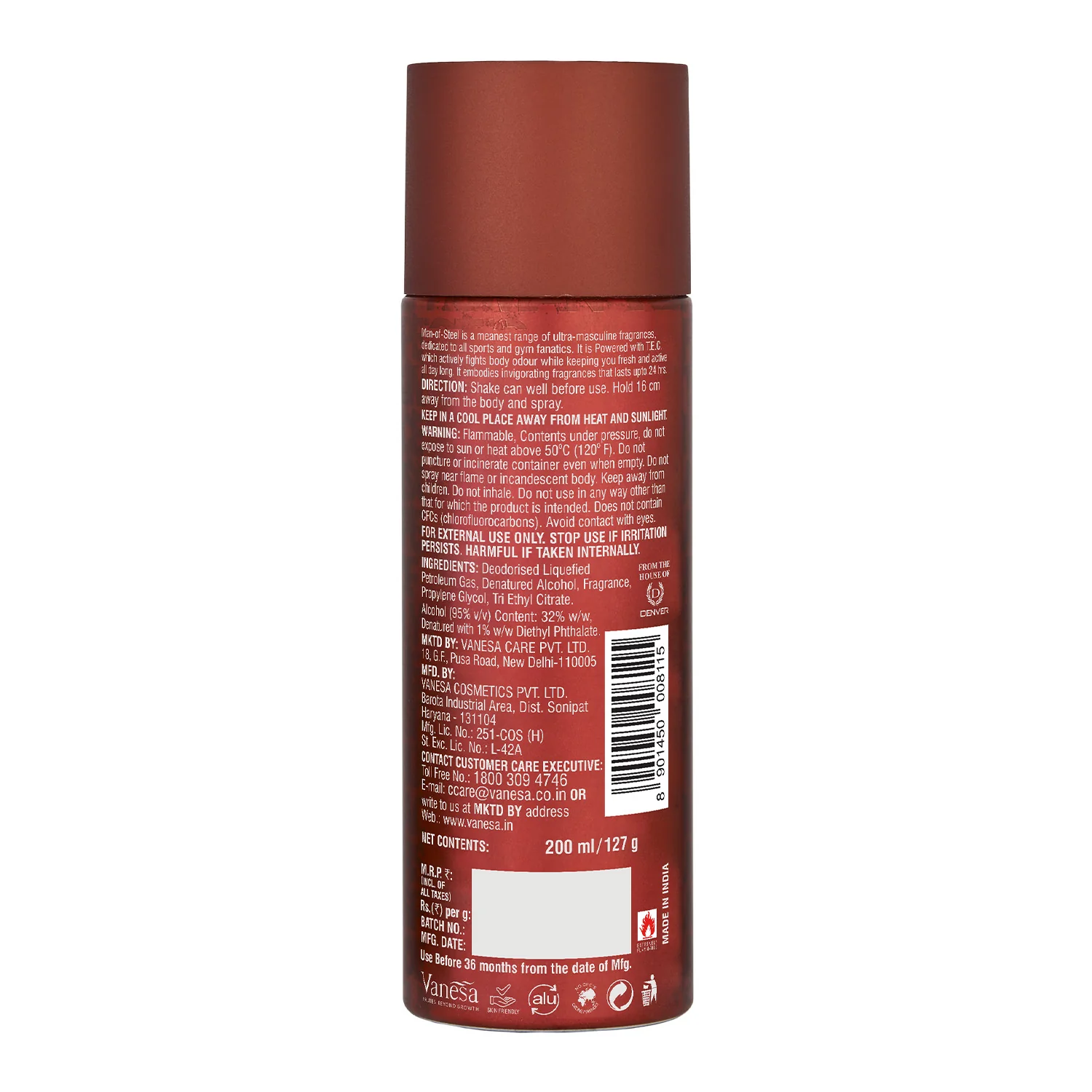 Pump Deodorant 200ML - Man of Steel - Image 2