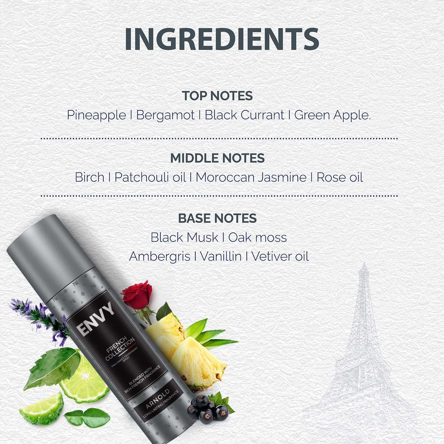 ENVY French Collection Arnold Deodorant For Men - 120ml - Image 5