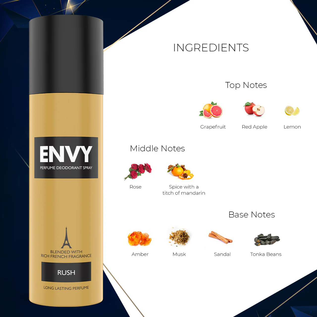 ENVY Rush Deodorant For Men - 120ml - Image 6