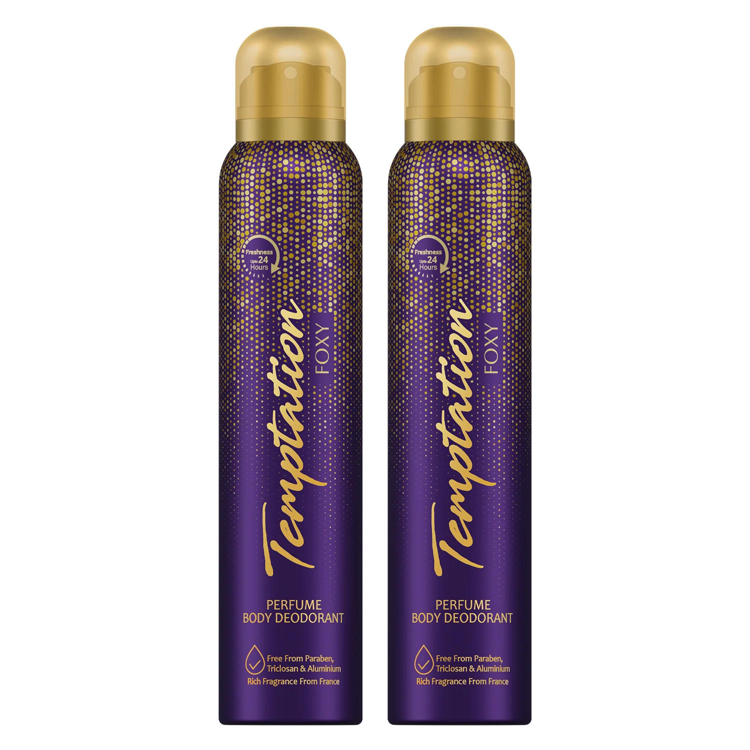 TEMPTATION Pack Of 2 Foxy Perfume Body Deodorant For Women - 150ml Each