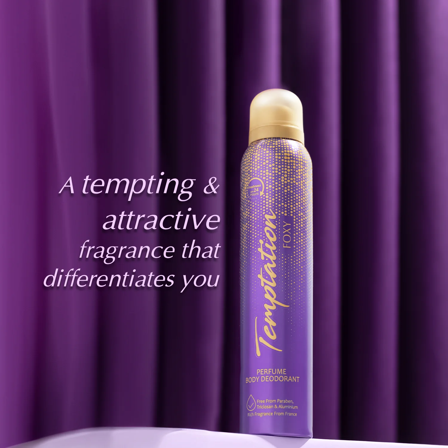 TEMPTATION Foxy Perfume Body Deodorant For Women 150ml - Image 2