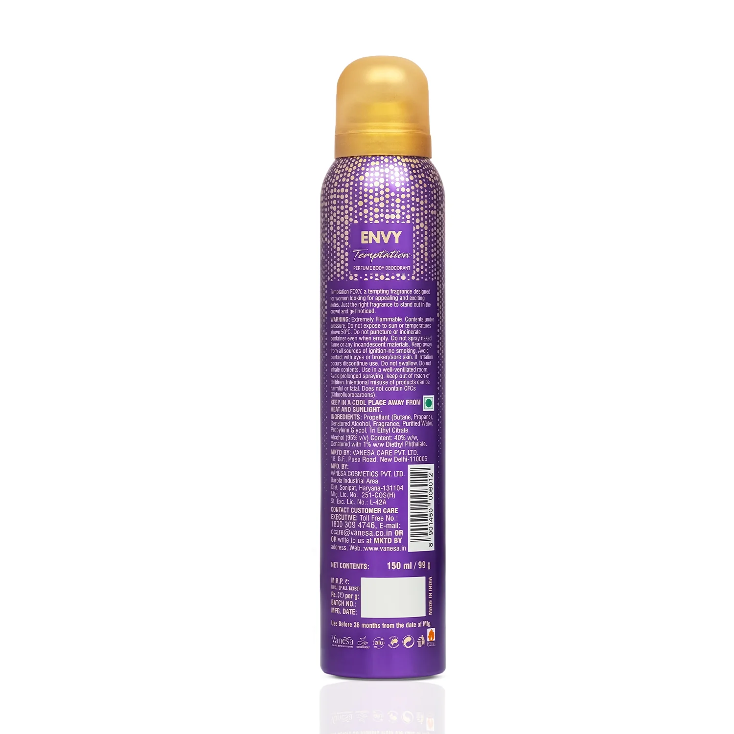 TEMPTATION Foxy Perfume Body Deodorant For Women 150ml - Image 8