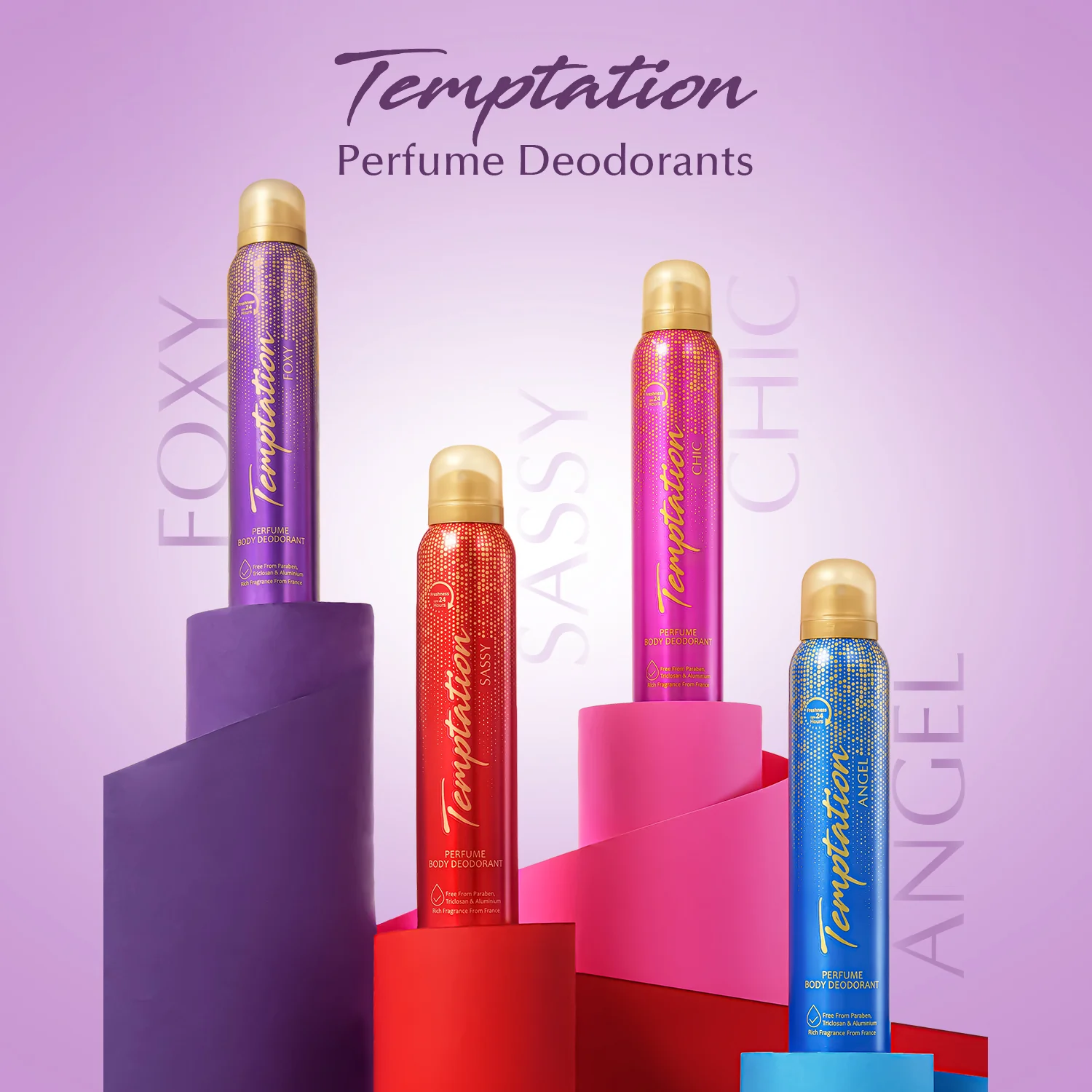 TEMPTATION Foxy Perfume Body Deodorant For Women 150ml - Image 7