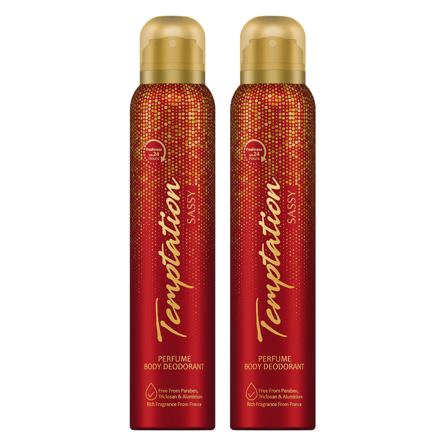 TEMPTATION Pack Of 2 Sassy Perfume Body Deodorant For Women - 150ml Each - Image 2