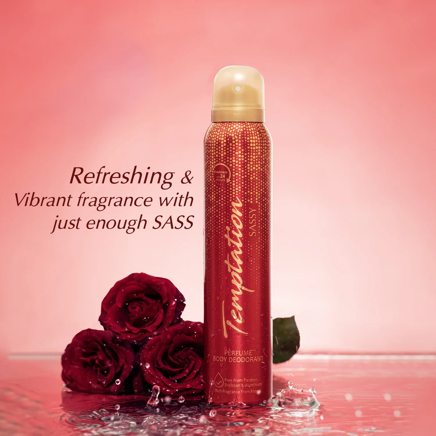 TEMPTATION Sassy Perfume Body Deodorant For Women 150ml - Image 3